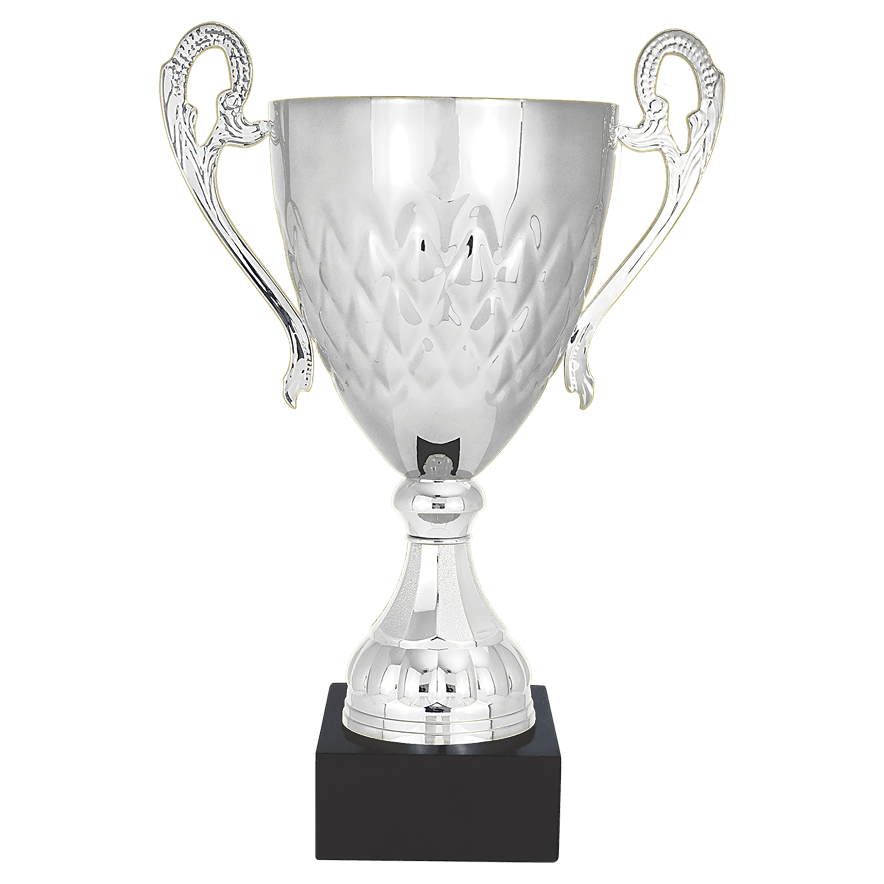 19 3/4" Silver Completed Metal Cup with Black Marble Base