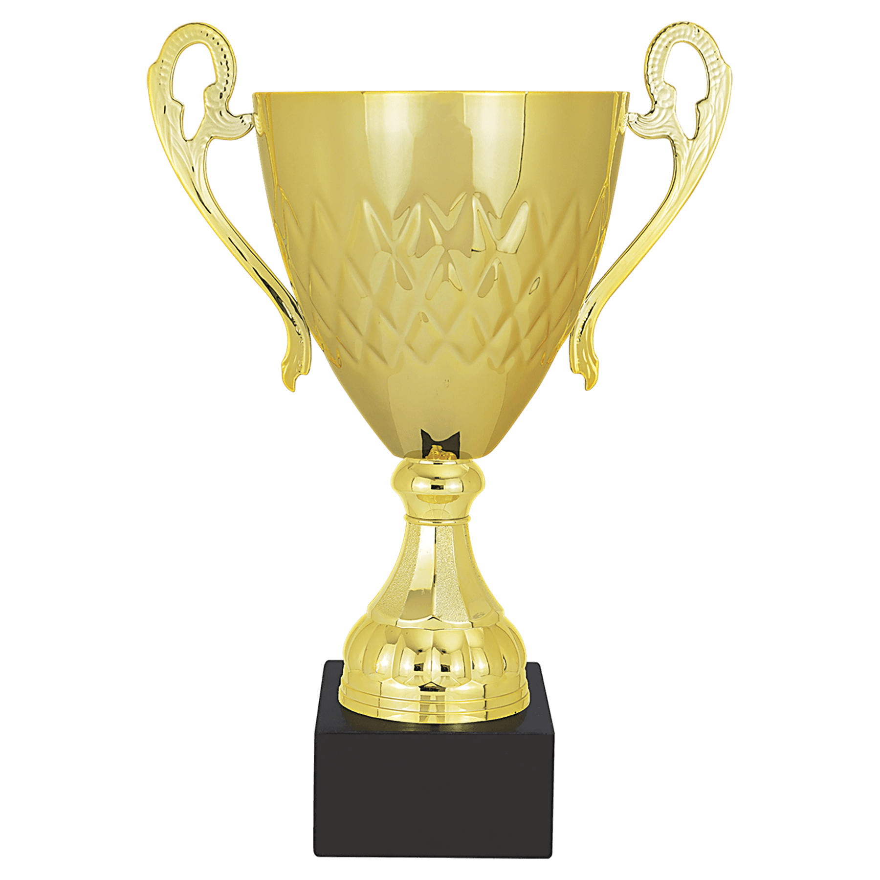 17 1/8" Gold Completed Metal Cup with Black Marble Base