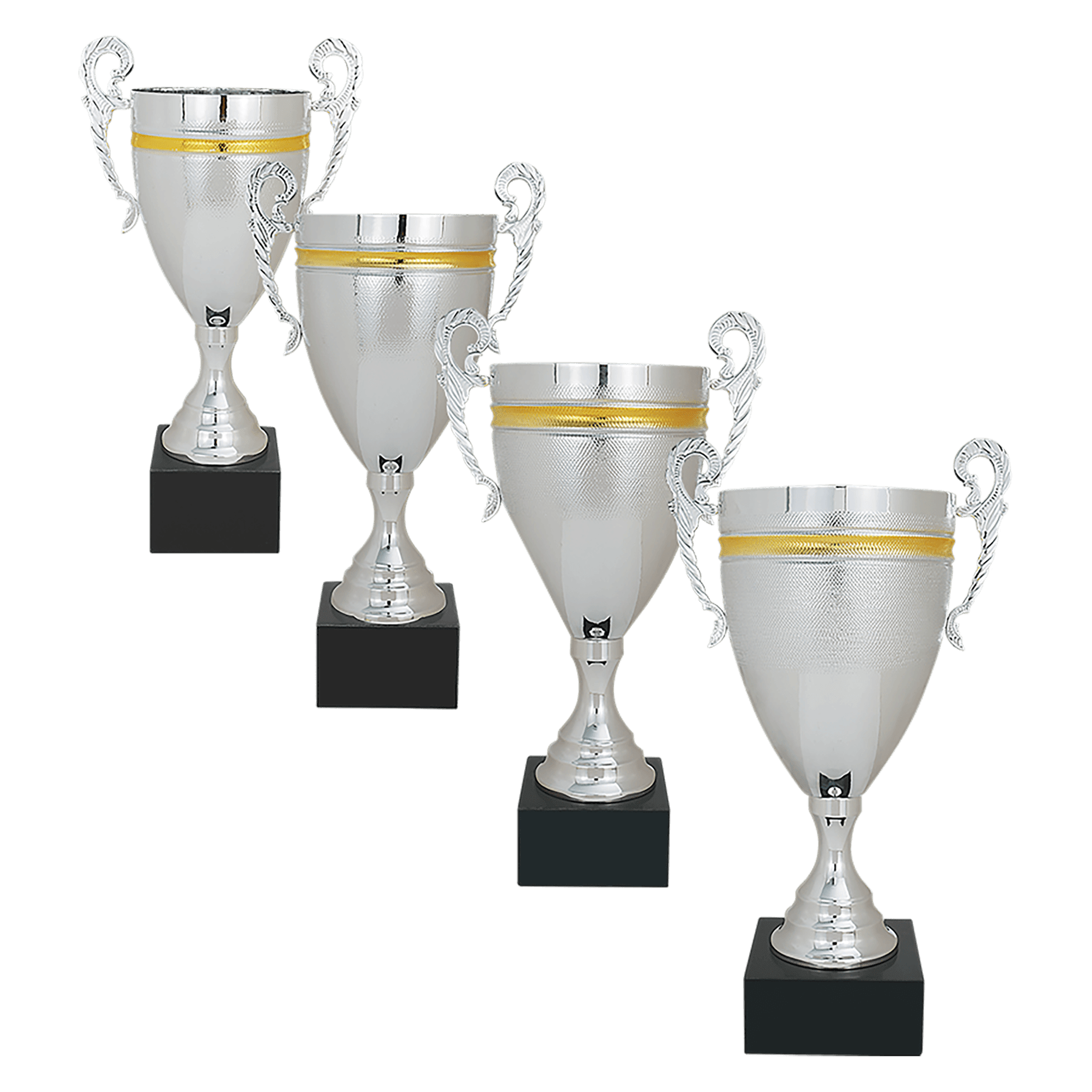 Silver/Gold Completed Metal Cup with Black Marble Base Sample Set