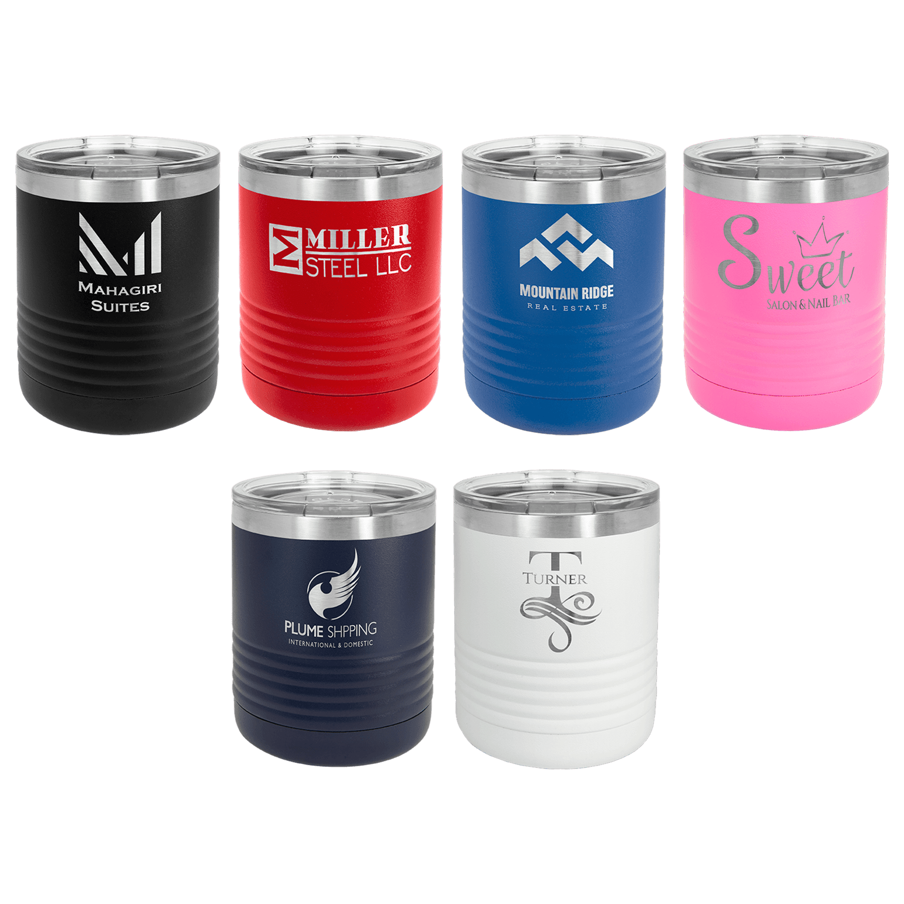 Polar Camel 10 oz. Vacuum Insulated Ringneck Tumbler with Clear Lid Sample Set