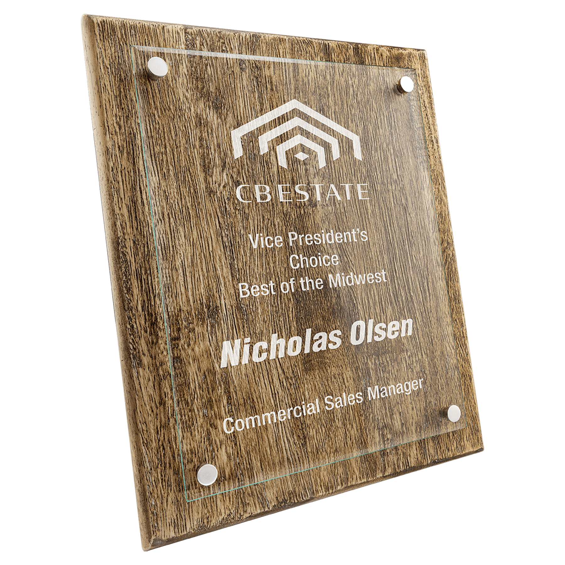 10 1/2" x 13" Barnwood Floating Glass Plaque