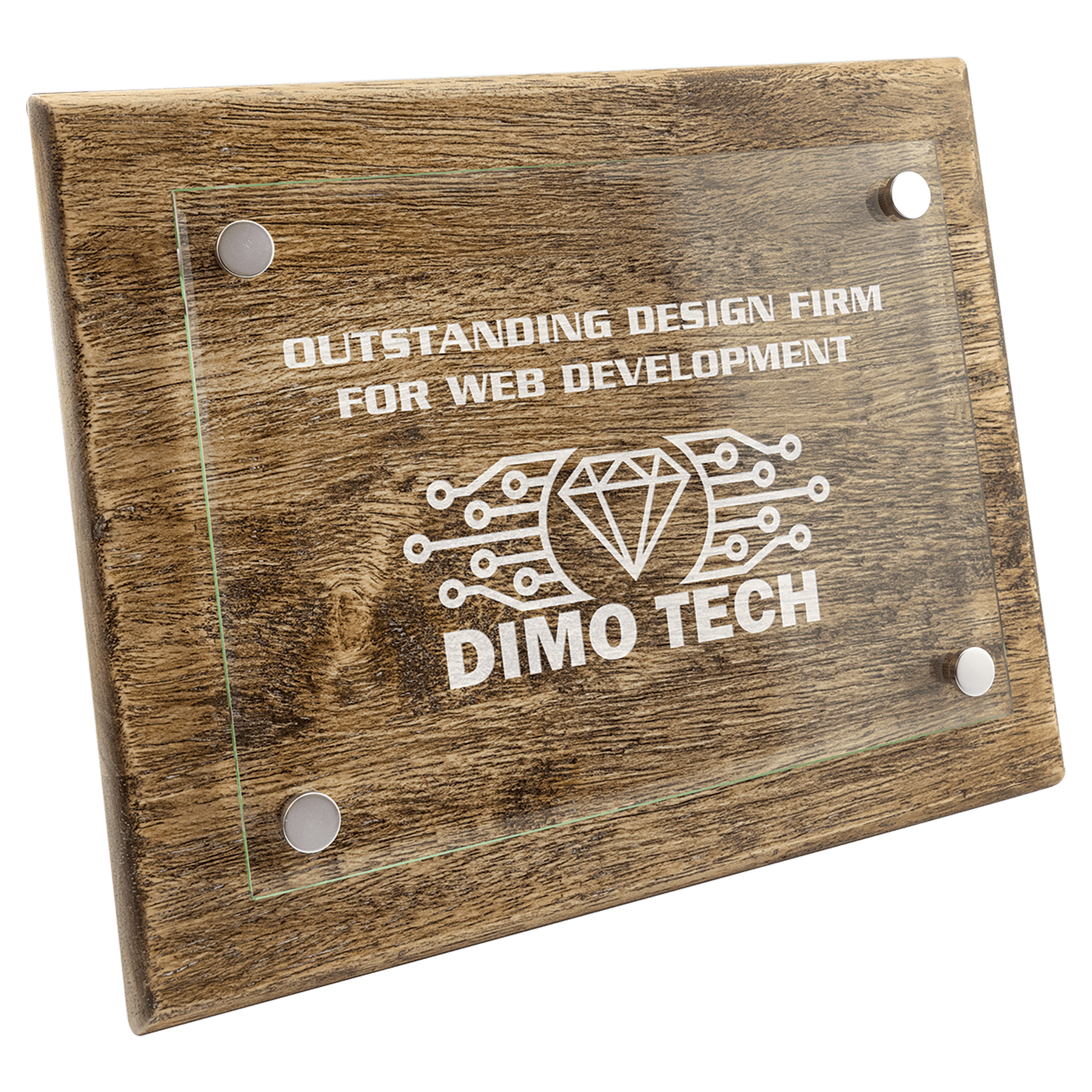 8" x 10" Barnwood Floating Glass Plaque