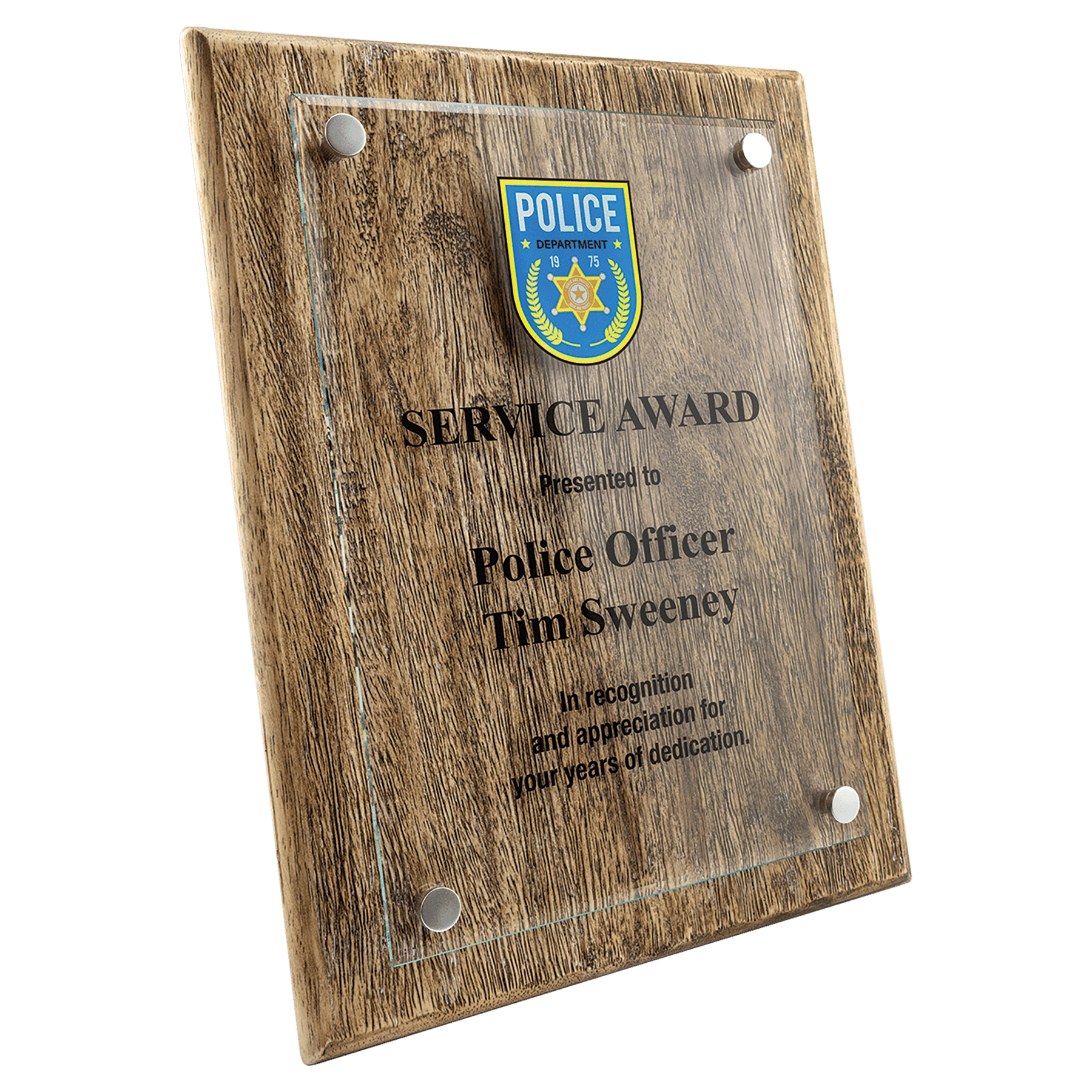 9" x 12" Barnwood Floating Glass Plaque