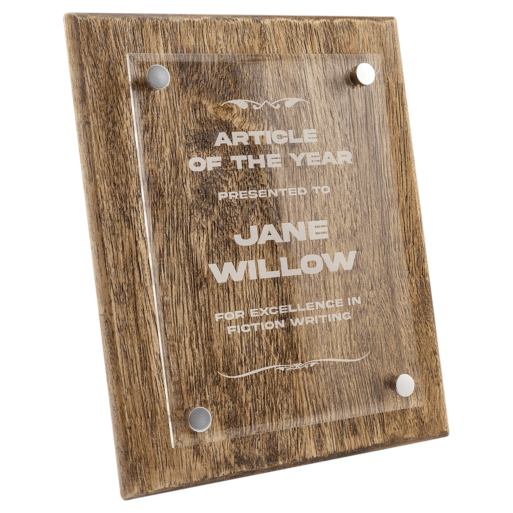 8" x 10" Barnwood Floating Acrylic Plaque