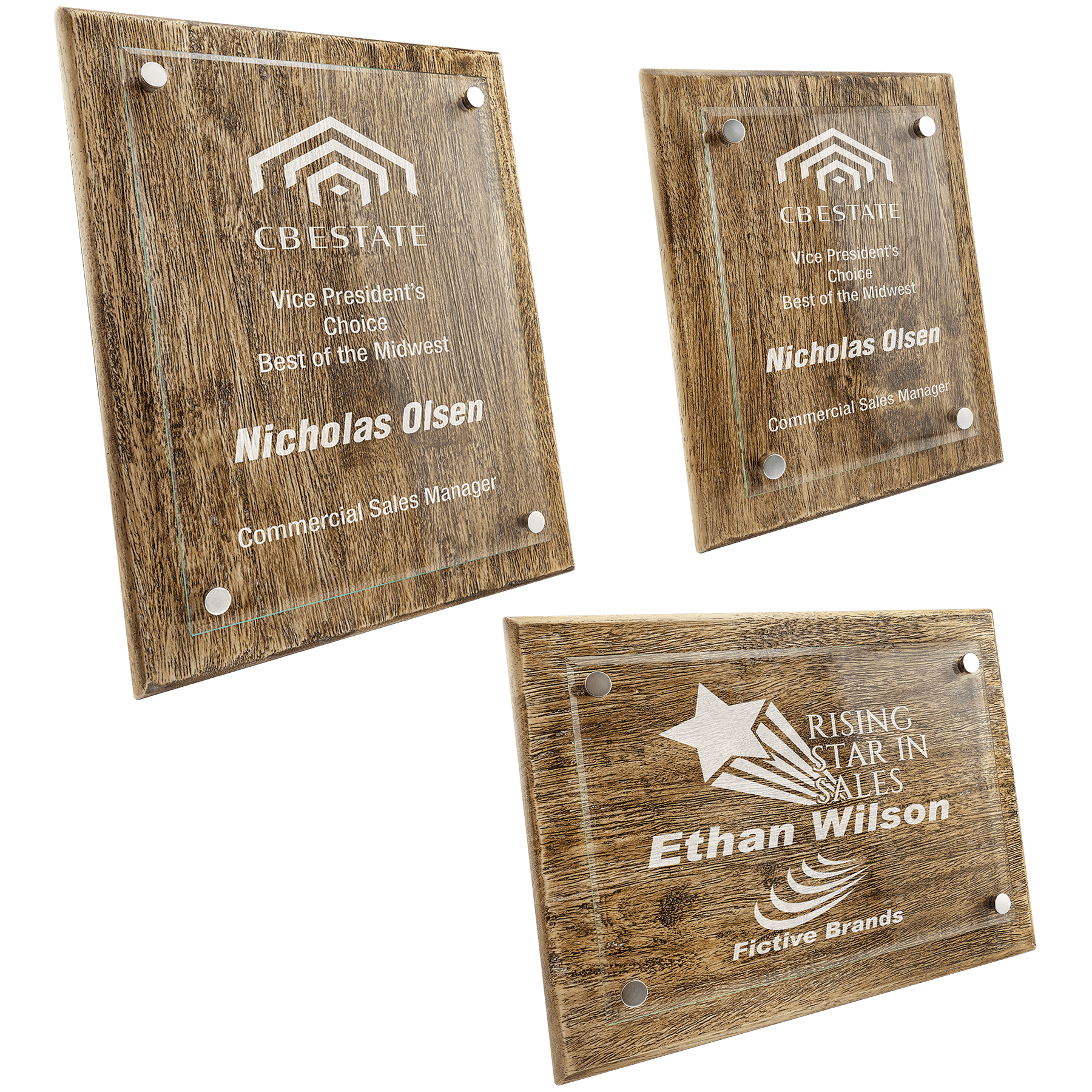 Barnwood Floating Glass Plaque Sample Set