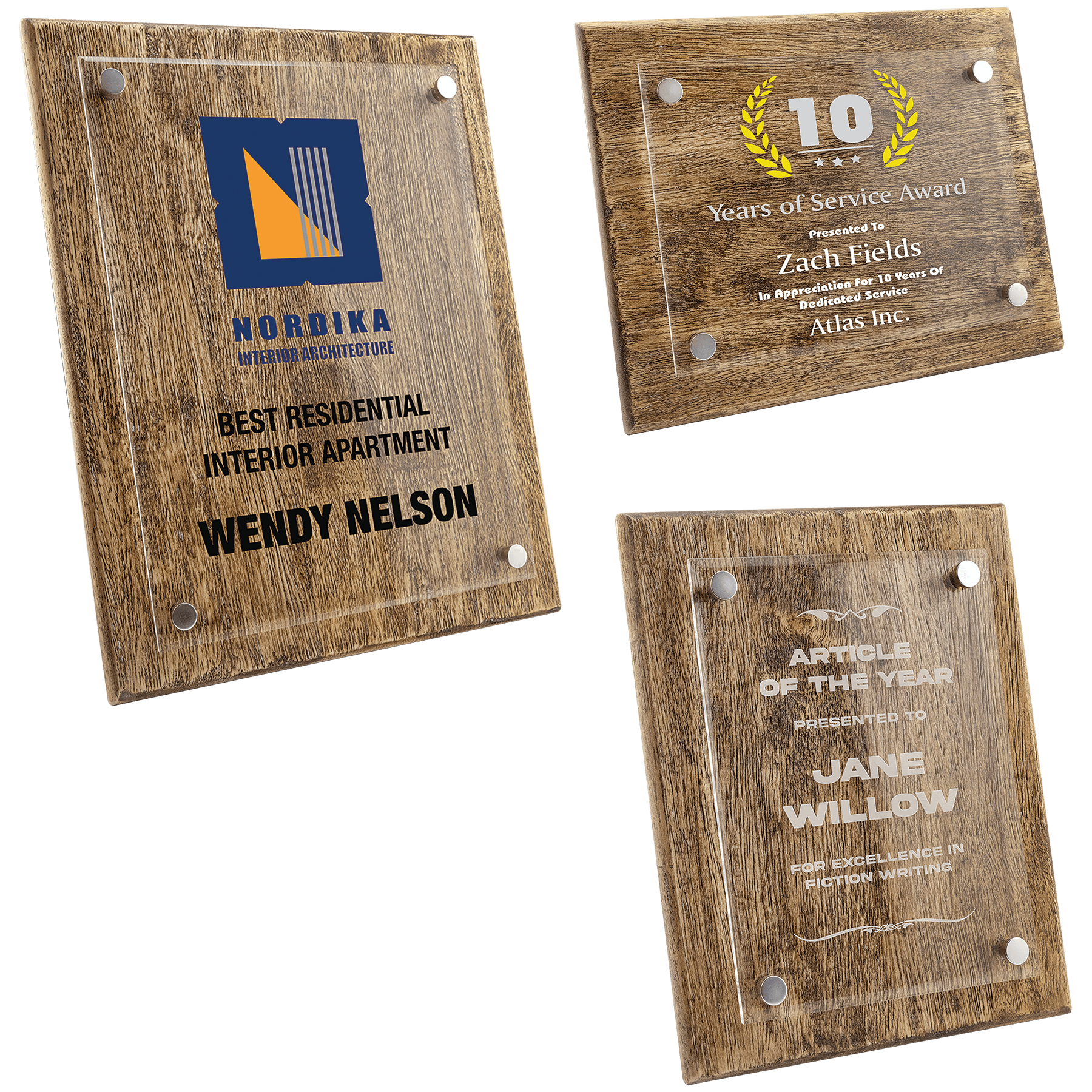 Barnwood Floating Acrylic Plaque Sample Set