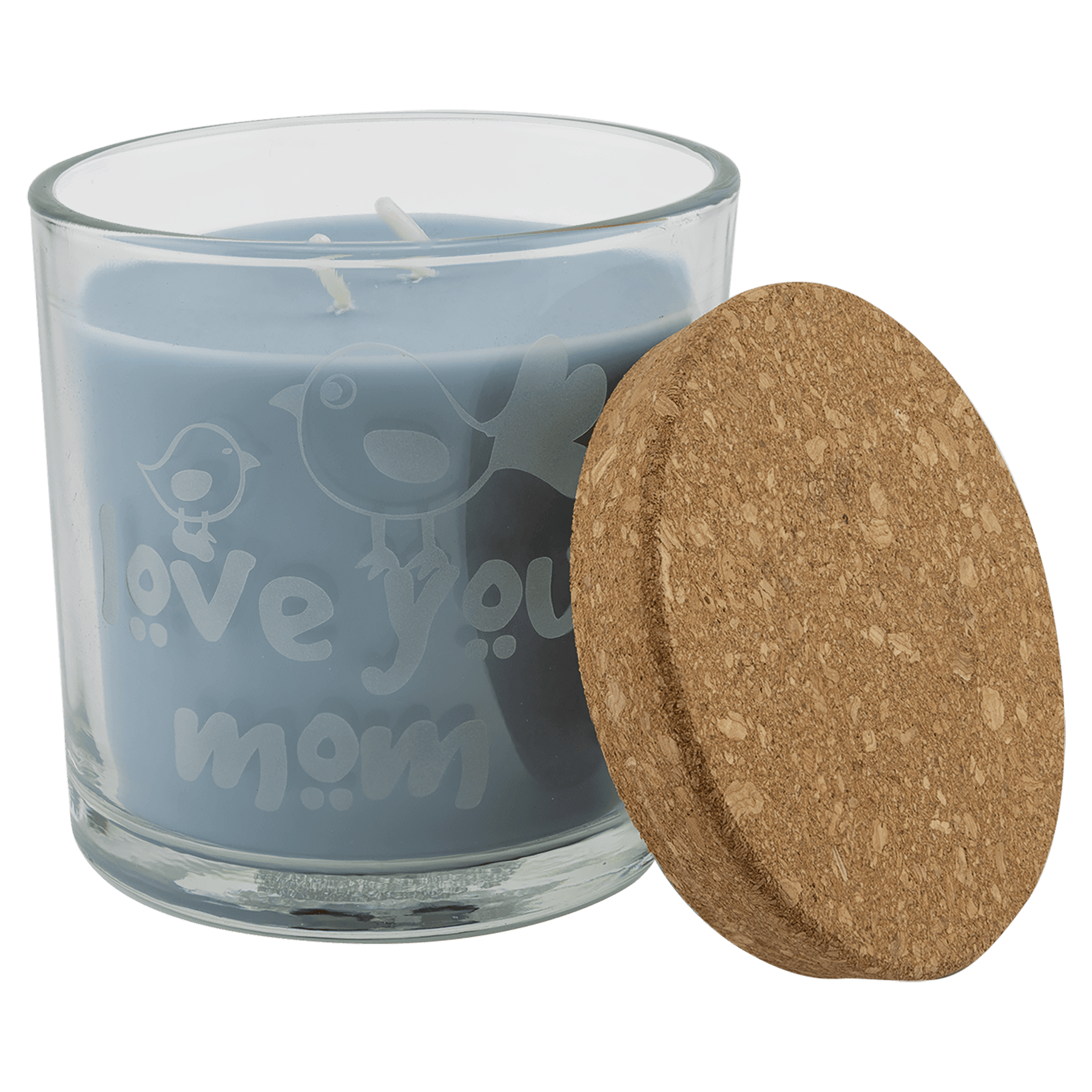 14 oz. Crisp Linen Candle in a Glass Holder with Cork Lid