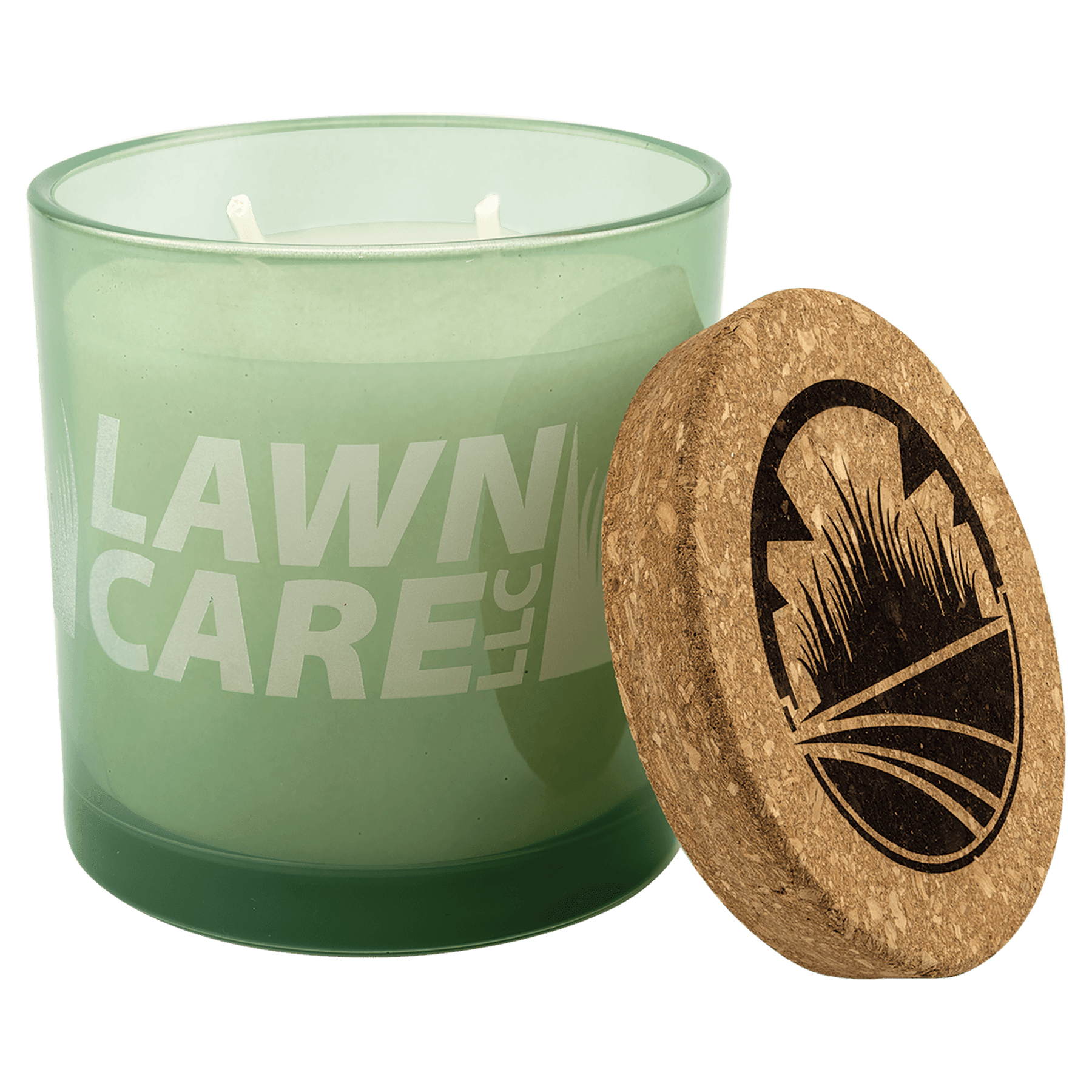 14 oz. Citronella Candle in Green Glass Holder with Cork Lid
