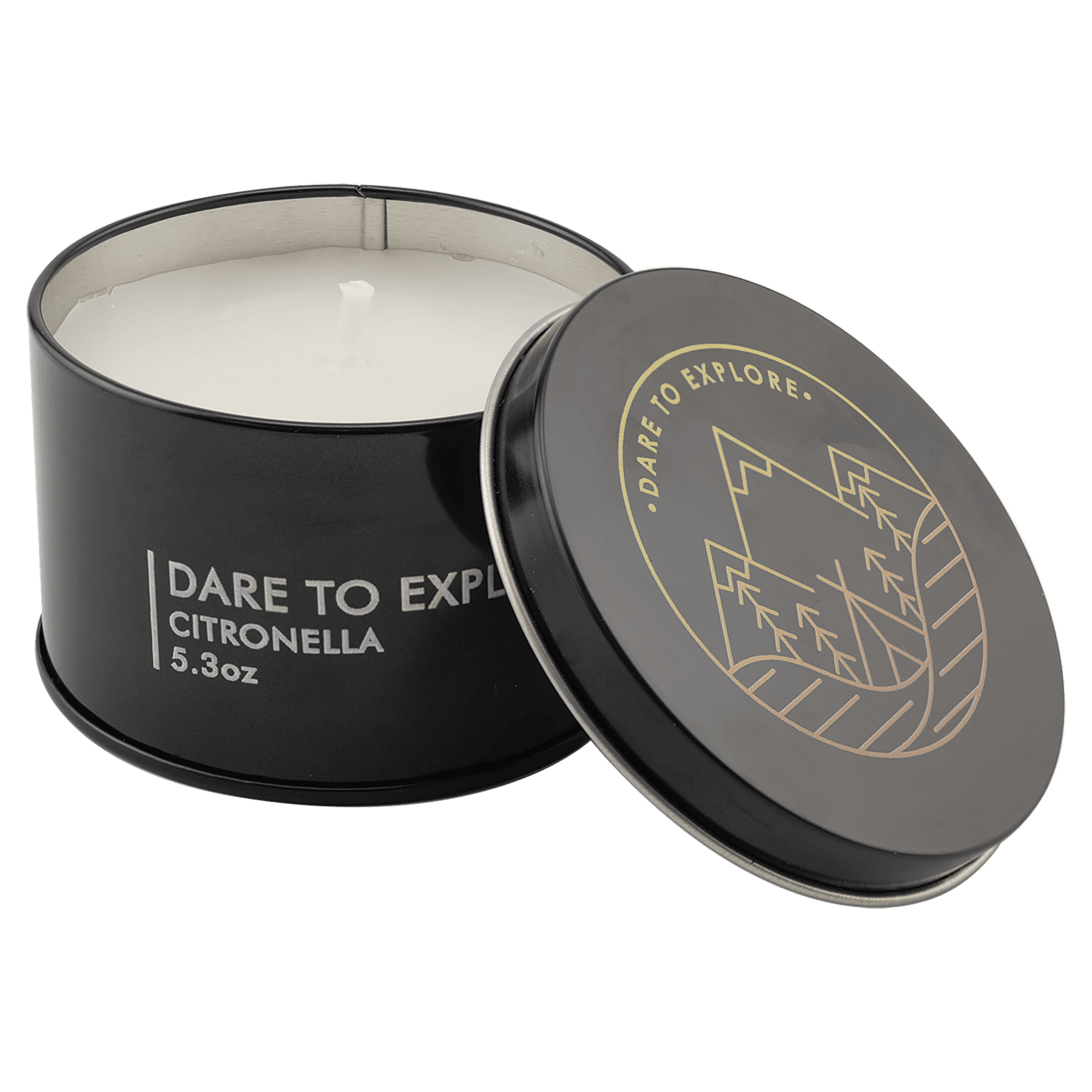 5.3 oz. Citronella Candle in a Black Metal Tin
