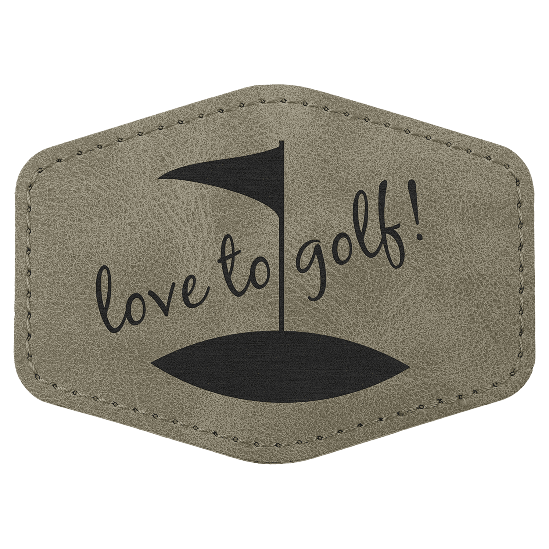 Hex Patch with Kota Pro Adhesive - Laserable Leatherette, Creekside Collection, 3 1/2" x 2 1/2", Light Green