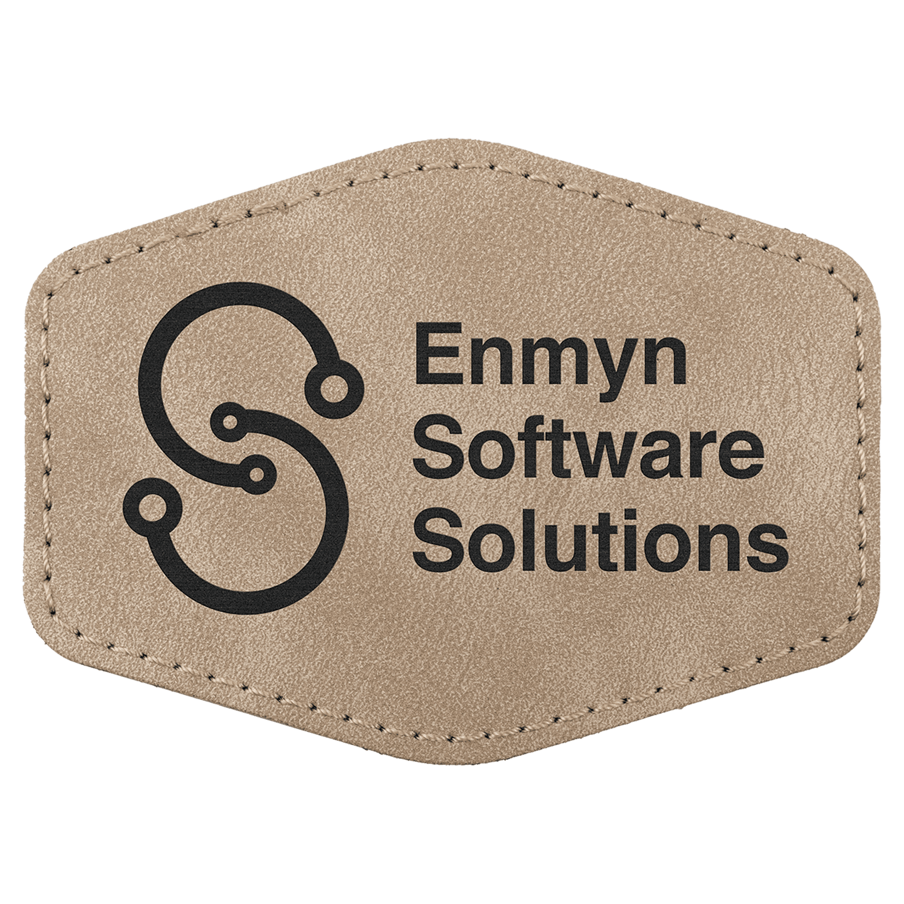 Hex Patch with Kota Pro Adhesive - Laserable Leatherette, Creekside Collection 3 1/2" x 2 1/2", Light Tan