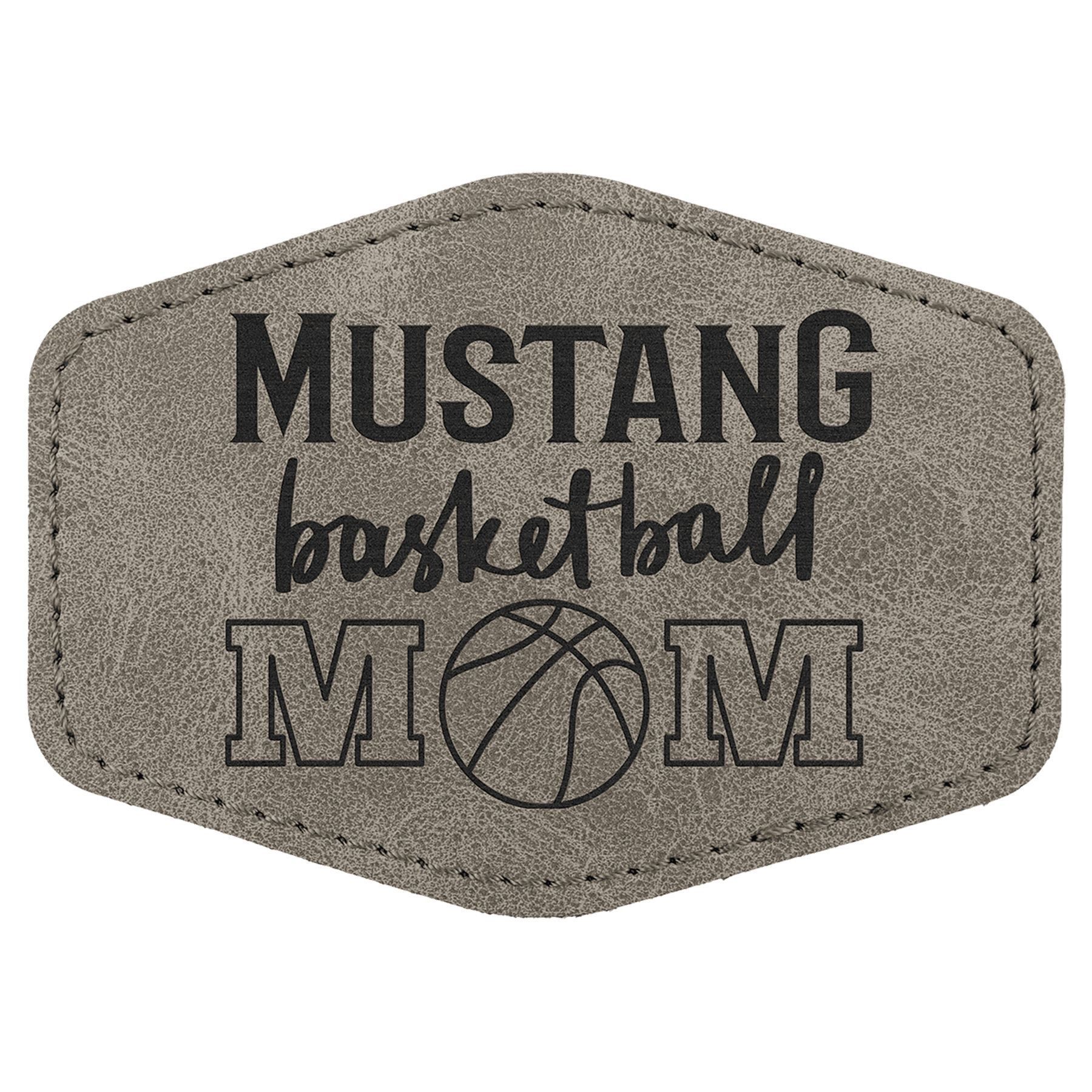 Hex Patch with Kota Pro Adhesive - Laserable Leatherette, Creekside Collection 3 1/2" x 2 1/2", Gray