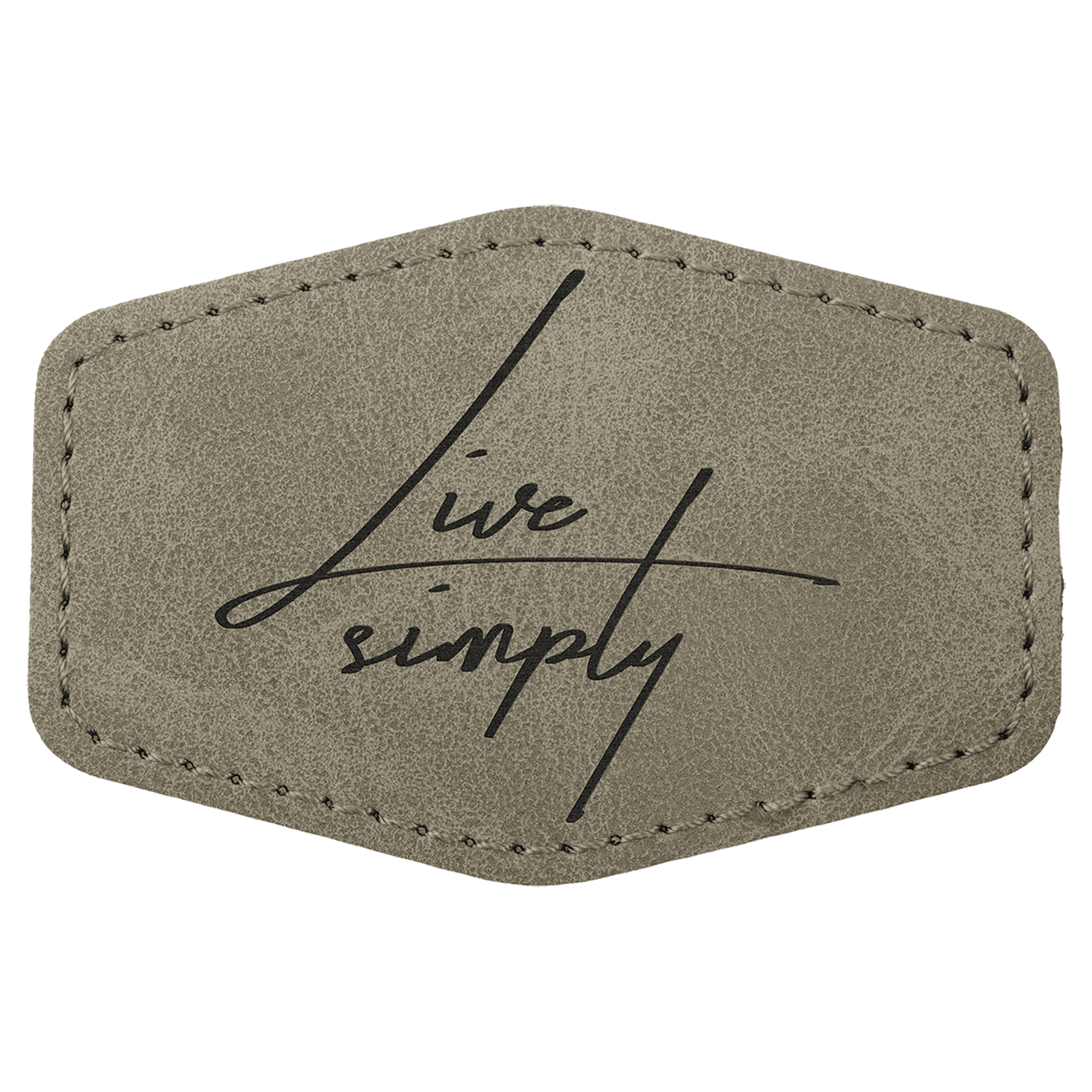 3" x 2" Light Green Premier Laserable Leatherette Hex Patch with Kota Pro Adhesive - Creekside Collection