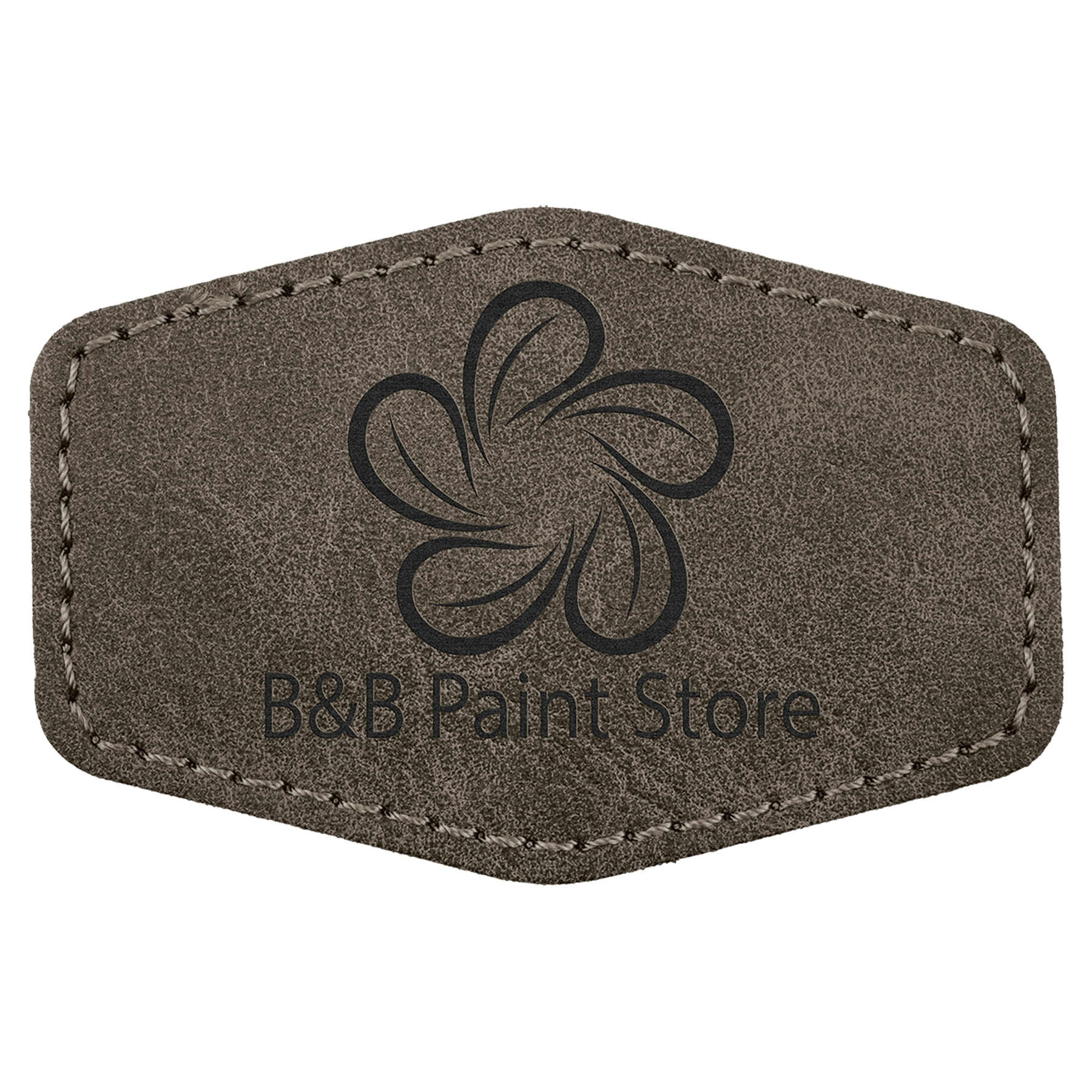 3" x 2" Dark Gray Premier Laserable Leatherette Hex Patch with Kota Pro Adhesive - Creekside Collection