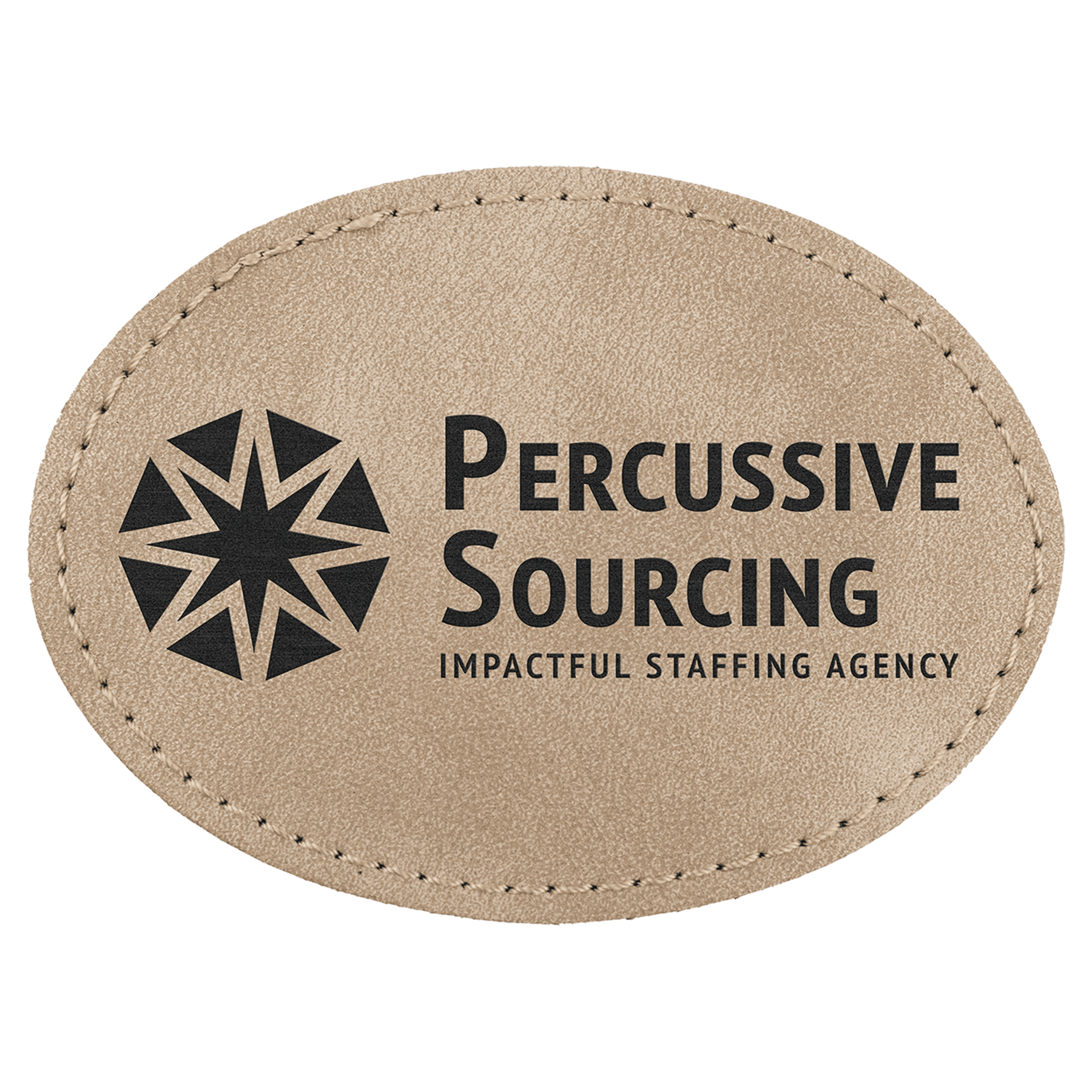 Oval Patch with Kota Pro Adhesive - Laserable Leatherette, Creekside Collection 3 1/2" x 2 1/2", Light Tan