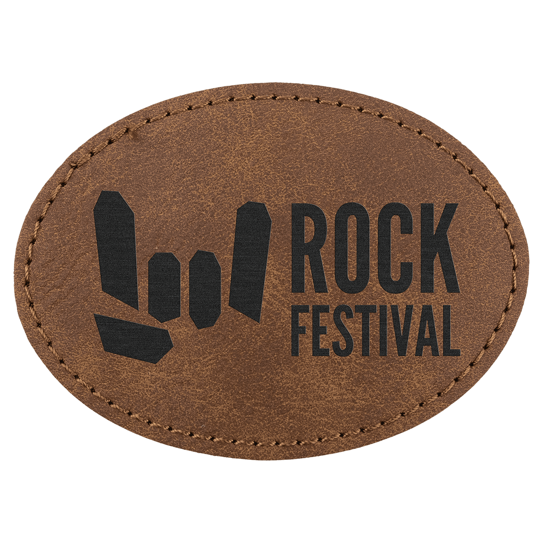 Oval Patch with Kota Pro Adhesive - Laserable Leatherette, Creekside Collection 3 1/2" x 2 1/2", Dark Brown