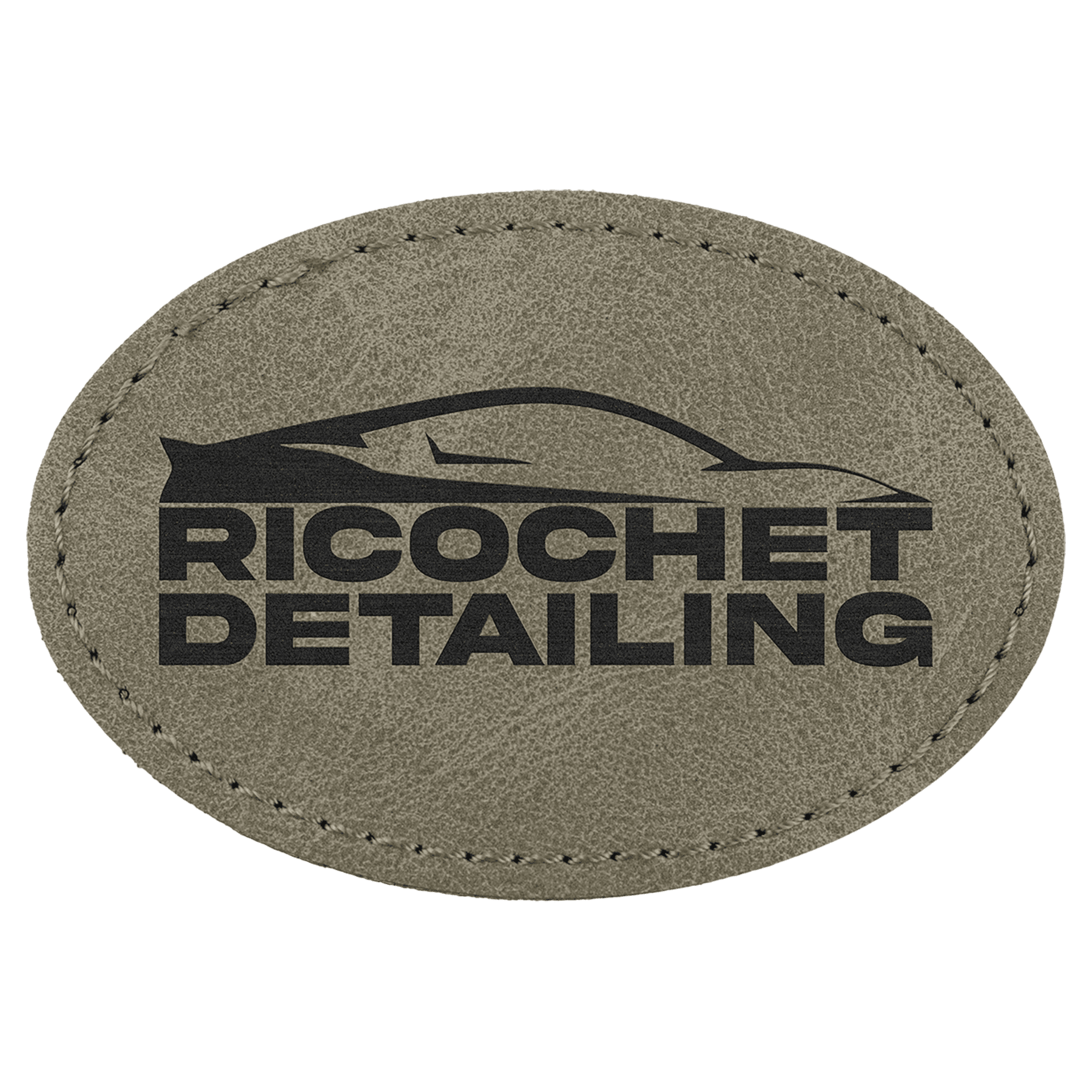 3" x 2" Light Green Premier Laserable Leatherette Oval Patch with Kota Pro Adhesive - Creekside Collection