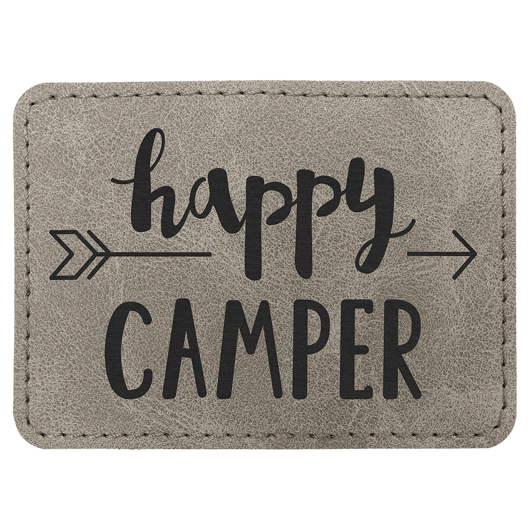 3 1/2" x 2 1/2" Gray Premier Laserable Leatherette Rectangle Patch with Kot Pro Adhesive - Creekside Collection