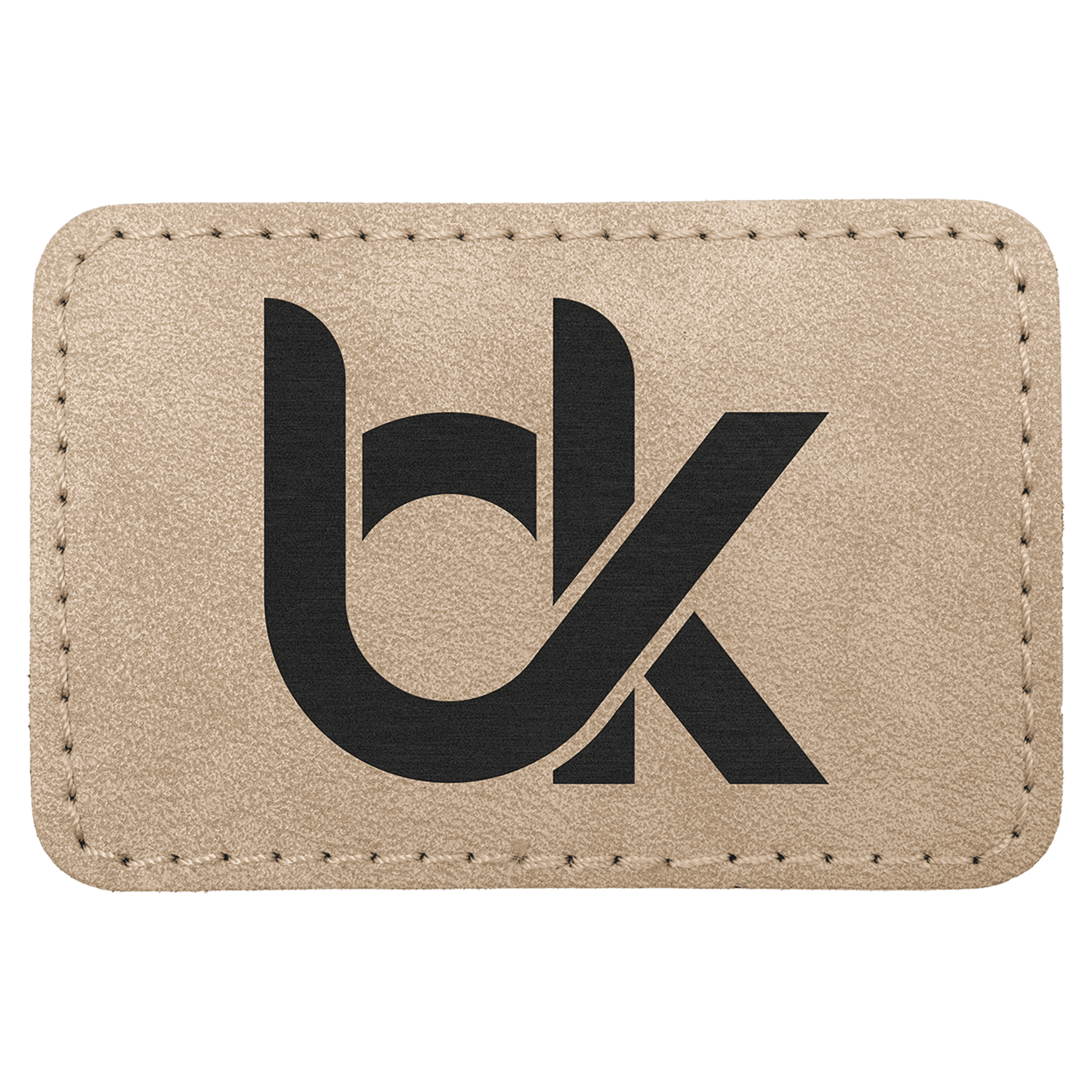 3" x 2" Light Tan Premier Laserable Leatherette Rectangle Patch with Kota Pro Adhesive - Creekside Collection