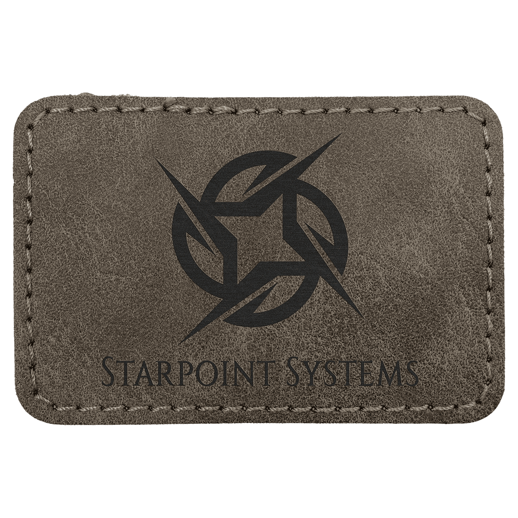 3" x 2" Dark Gray Premier Laserable Leatherette Rectangle Patch with Kota Pro Adhesive - Creekside Collection