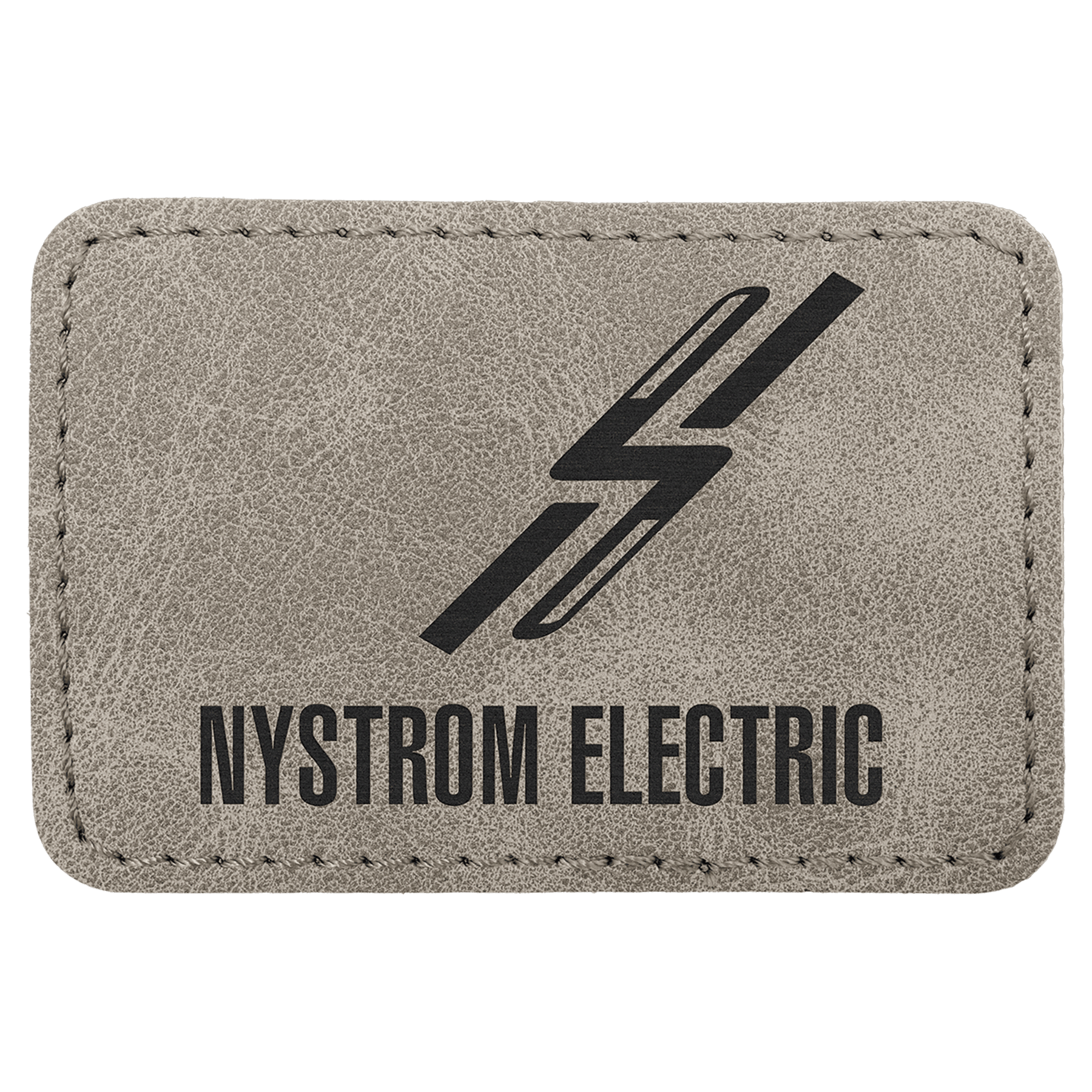 3" x 2" Gray Premier Laserable Leatherette Rectangle Patch with Kota Pro Adhesive - Creekside Collection