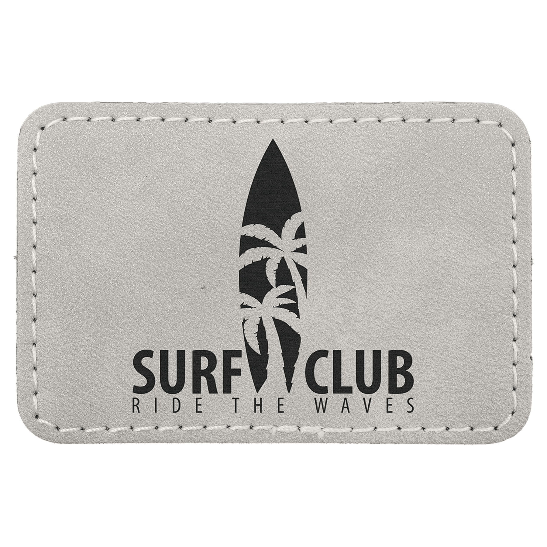 3" x 2" Light Gray Premier Laserable Leatherette Rectangle Patch with Kota Pro Adhesive - Creekside Collection