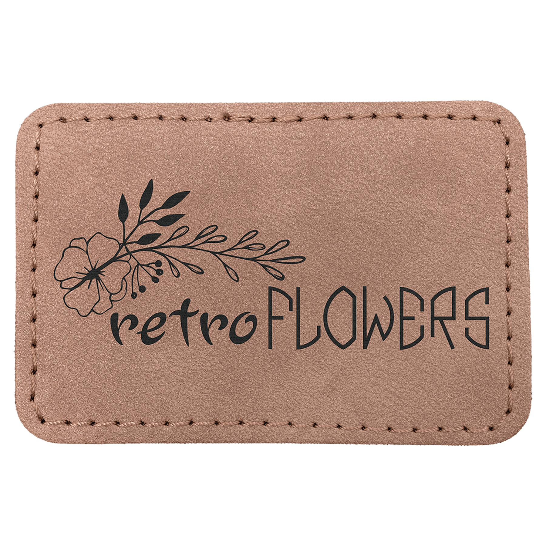 3" x 2" Blush Premier Laserable Leatherette Rectangle Patch with Kota Pro Adhesive - Creekside Collection