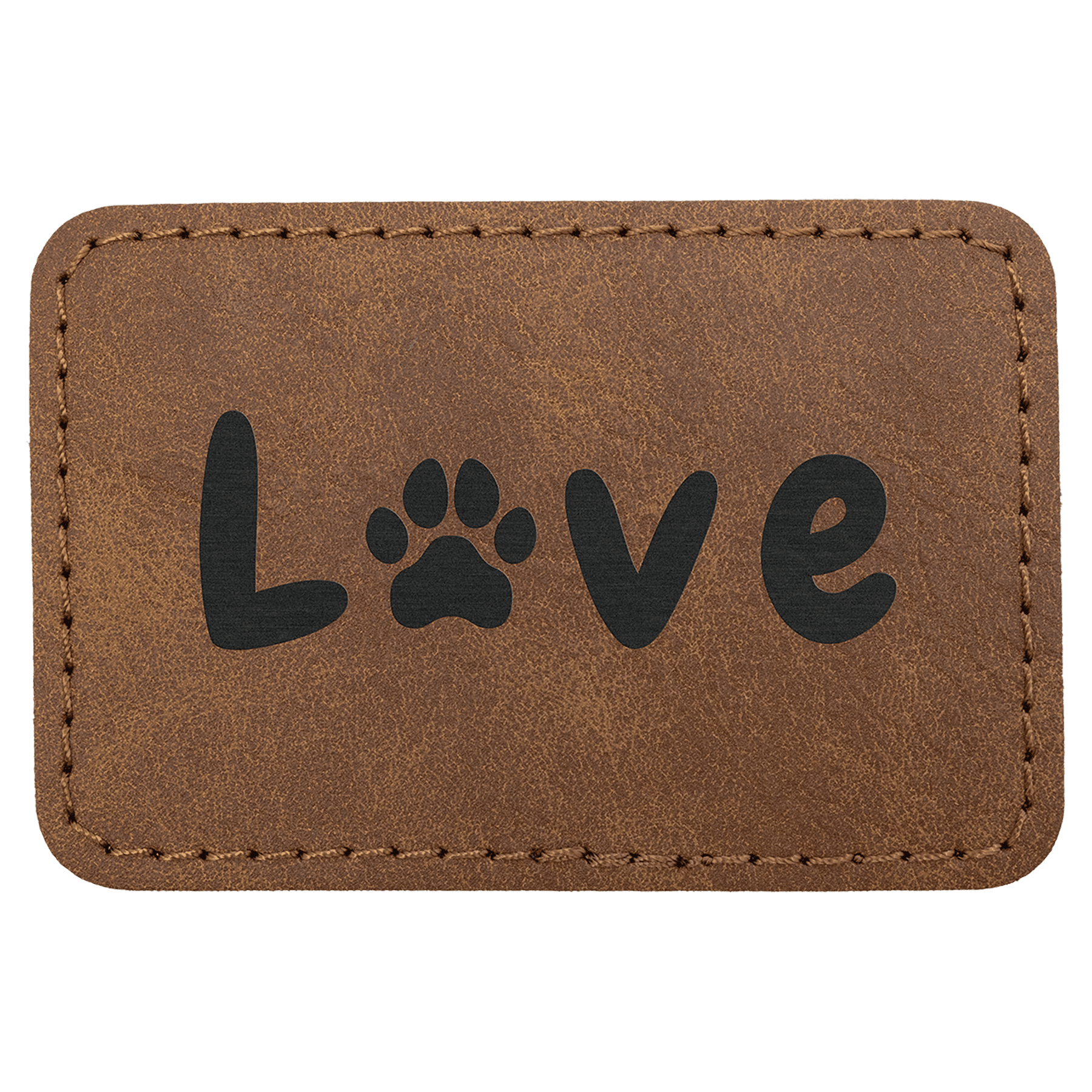 3" x 2" Dark Brown Premier Laserable Leatherette Rectangle Patch with Kota Pro Adhesive - Creekside Collection