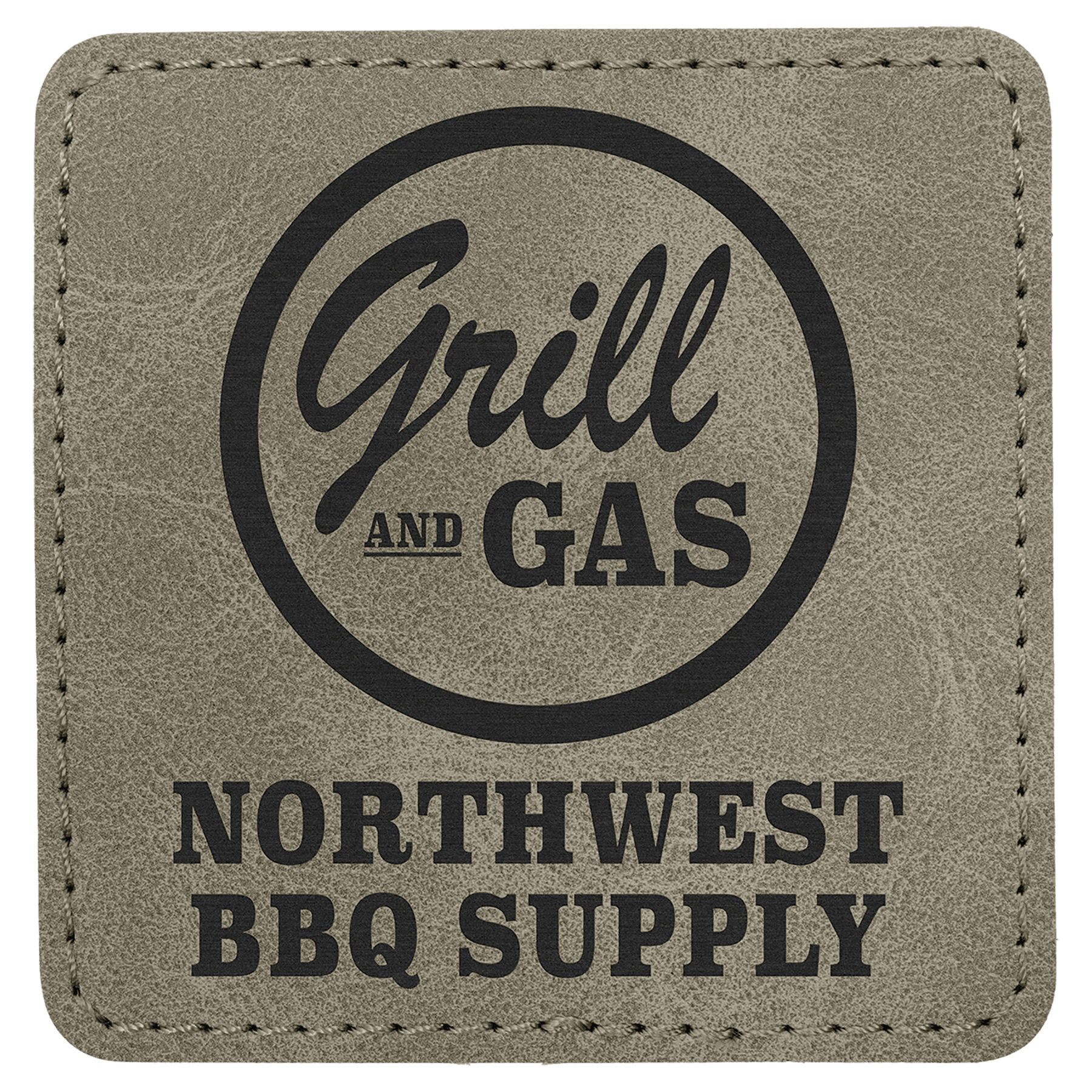 3" x 3" Light Green Premier Laserable Leatherette Square Patch with Kota Pro Adhesive - Creekside Collection