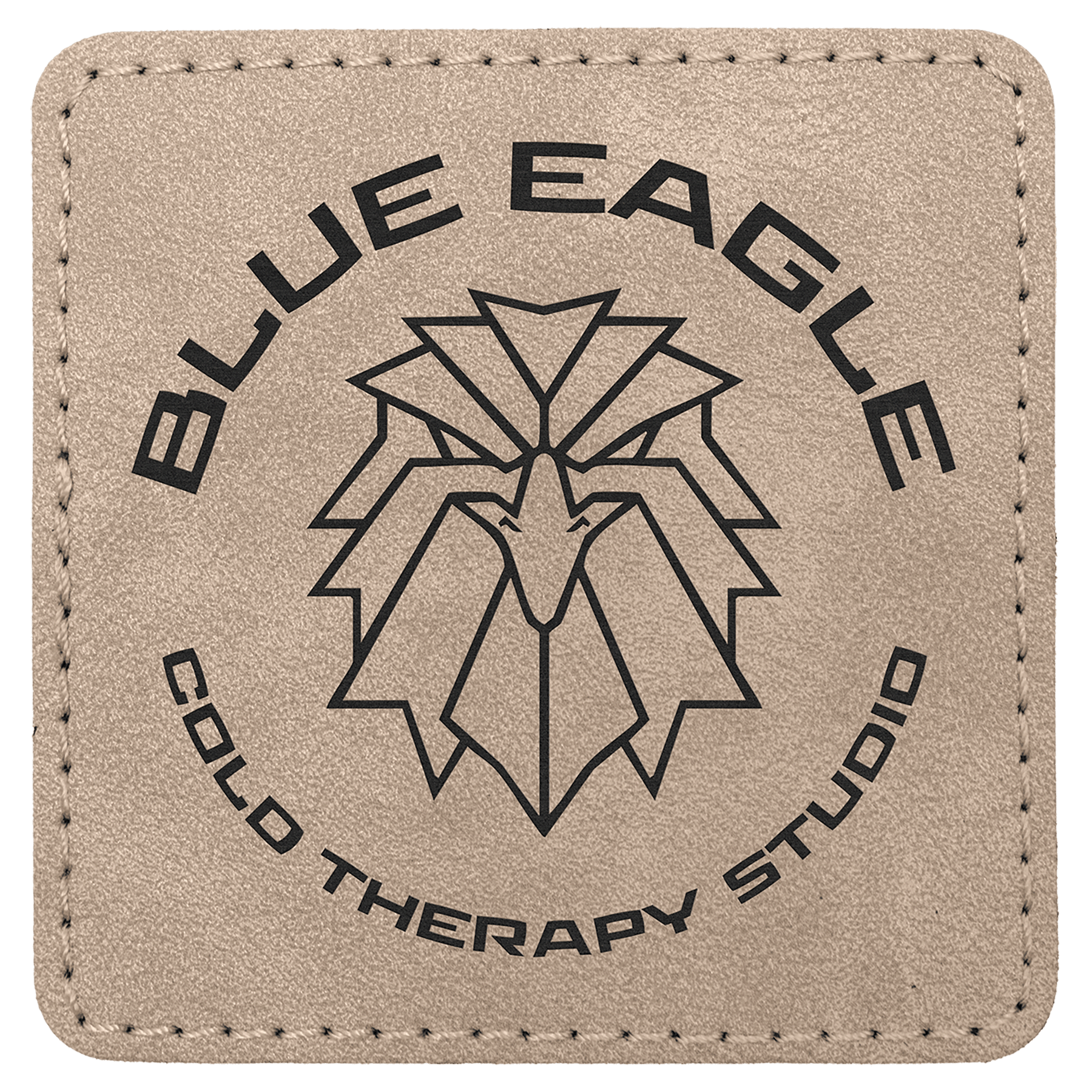 3" x 3" Light Tan Premier Laserable Leatherette Square Patch with Kota Pro Adhesive - Creekside Collection