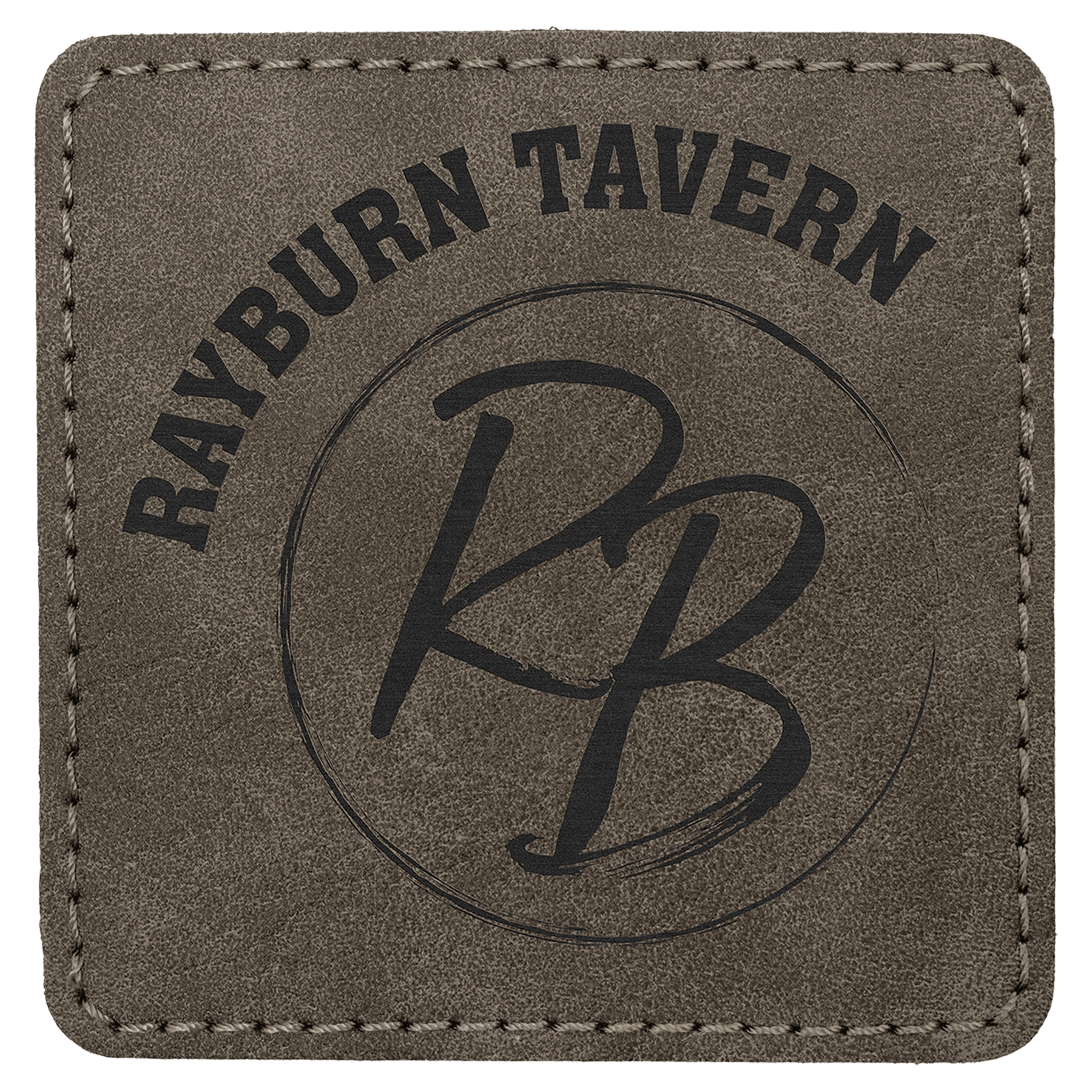 3" x 3" Dark Gray Premier Laserable Leatherette Square Patch with Kota Pro Adhesive - Creekside Collection