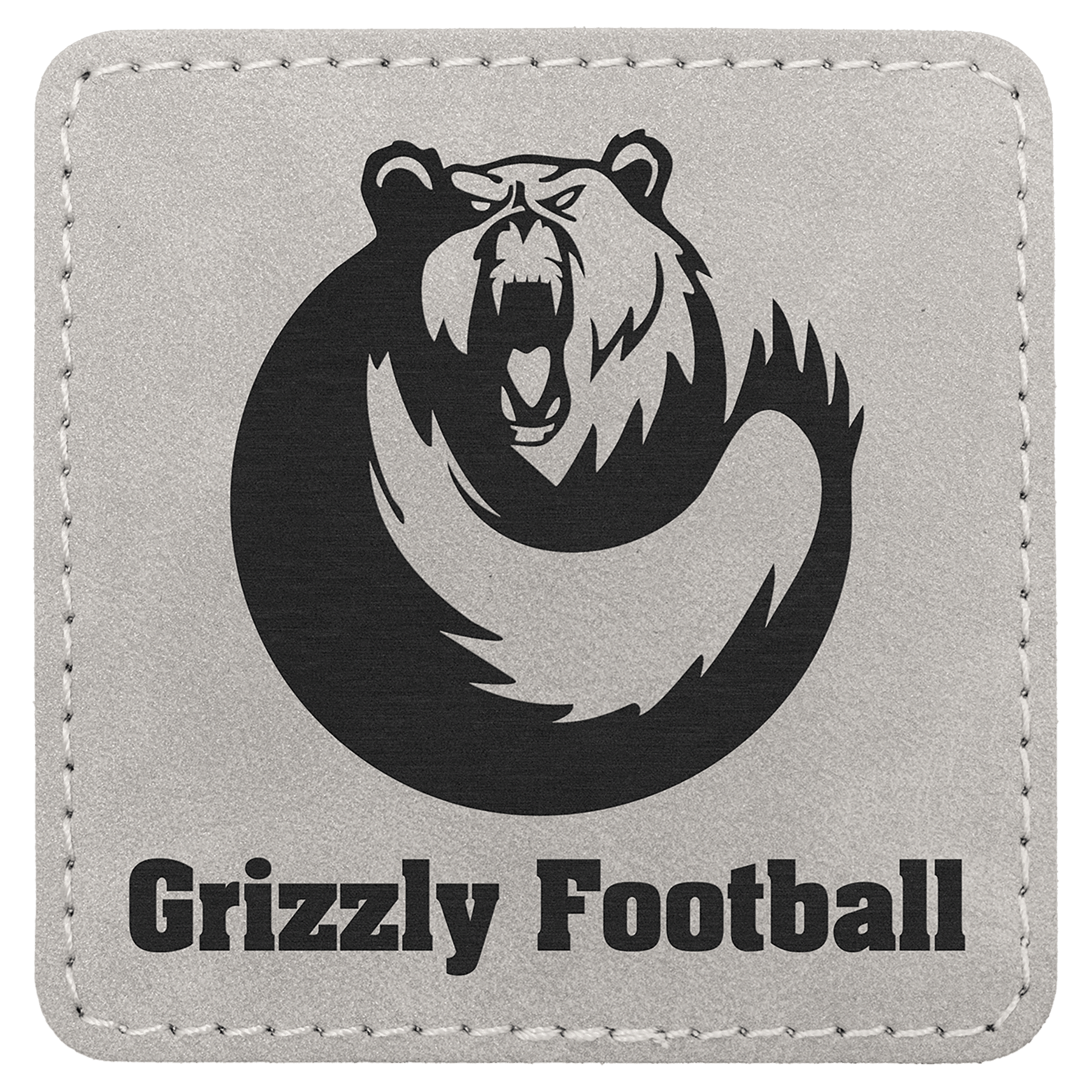 3" x 3" Light Gray Premier Laserable Leatherette Square Patch with Kota Pro Adhesive - Creekside Collection