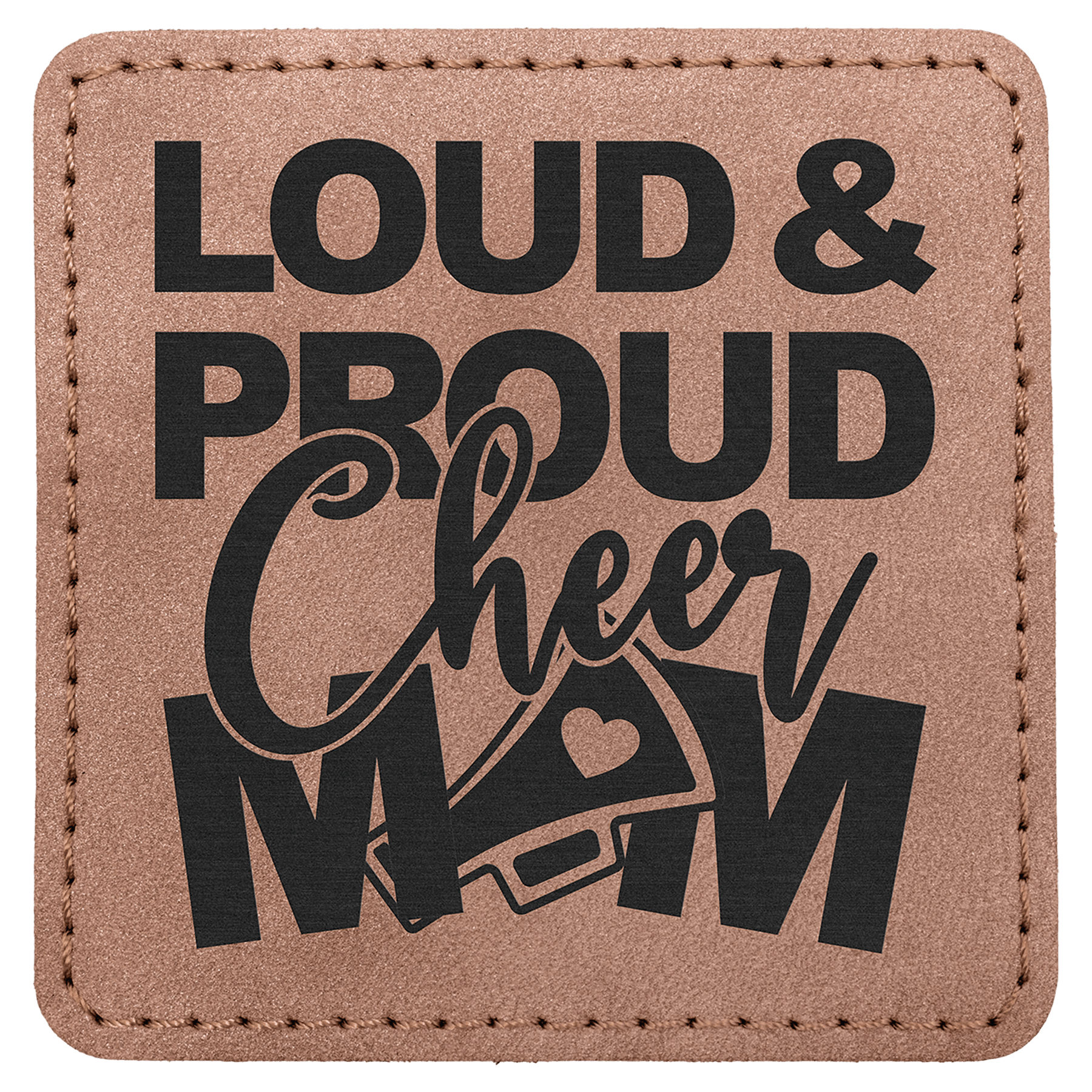 3" x 3" Blush Premier Laserable Leatherette Square Patch with Kota Pro Adhesive - Creekside Collection