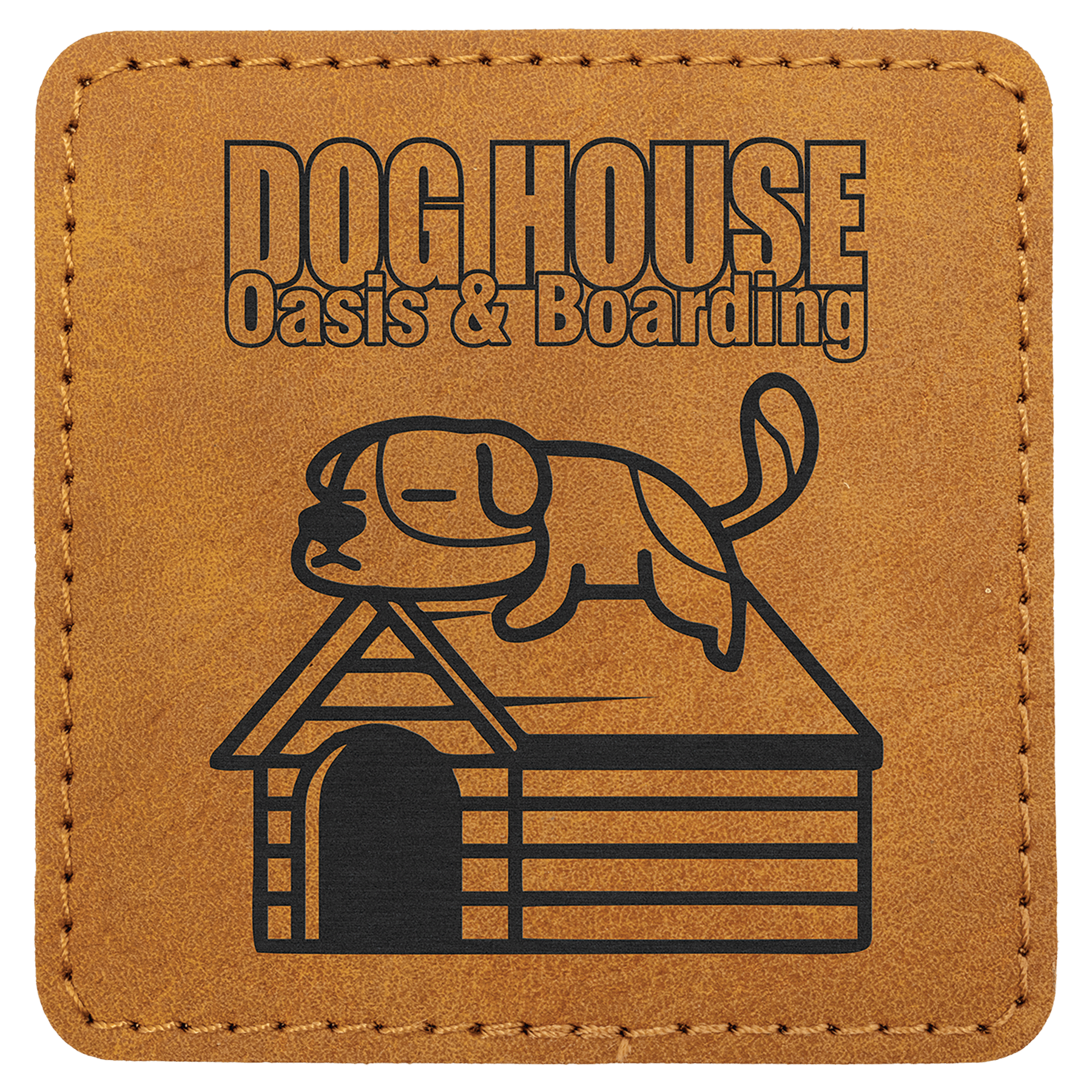 3" x 3" Light Brown Premier Laserable Leatherette Square Patch with Kota Pro Adhesive - Creekside Collection