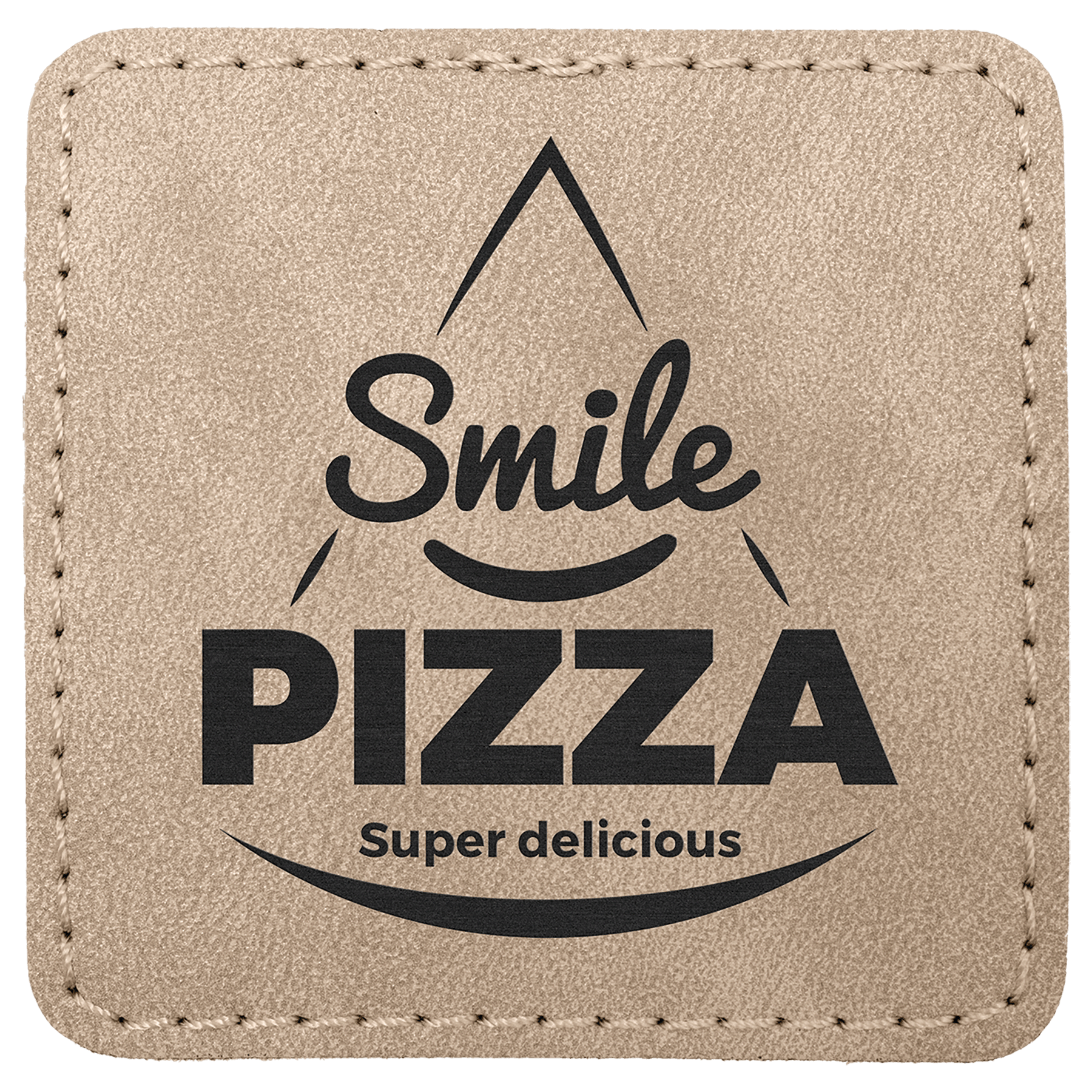 2 1/2" x 2 1/2" Light Tan Premier Laserable Leatherette Square Patch with Kota Pro Adhesive - Creekside Collection