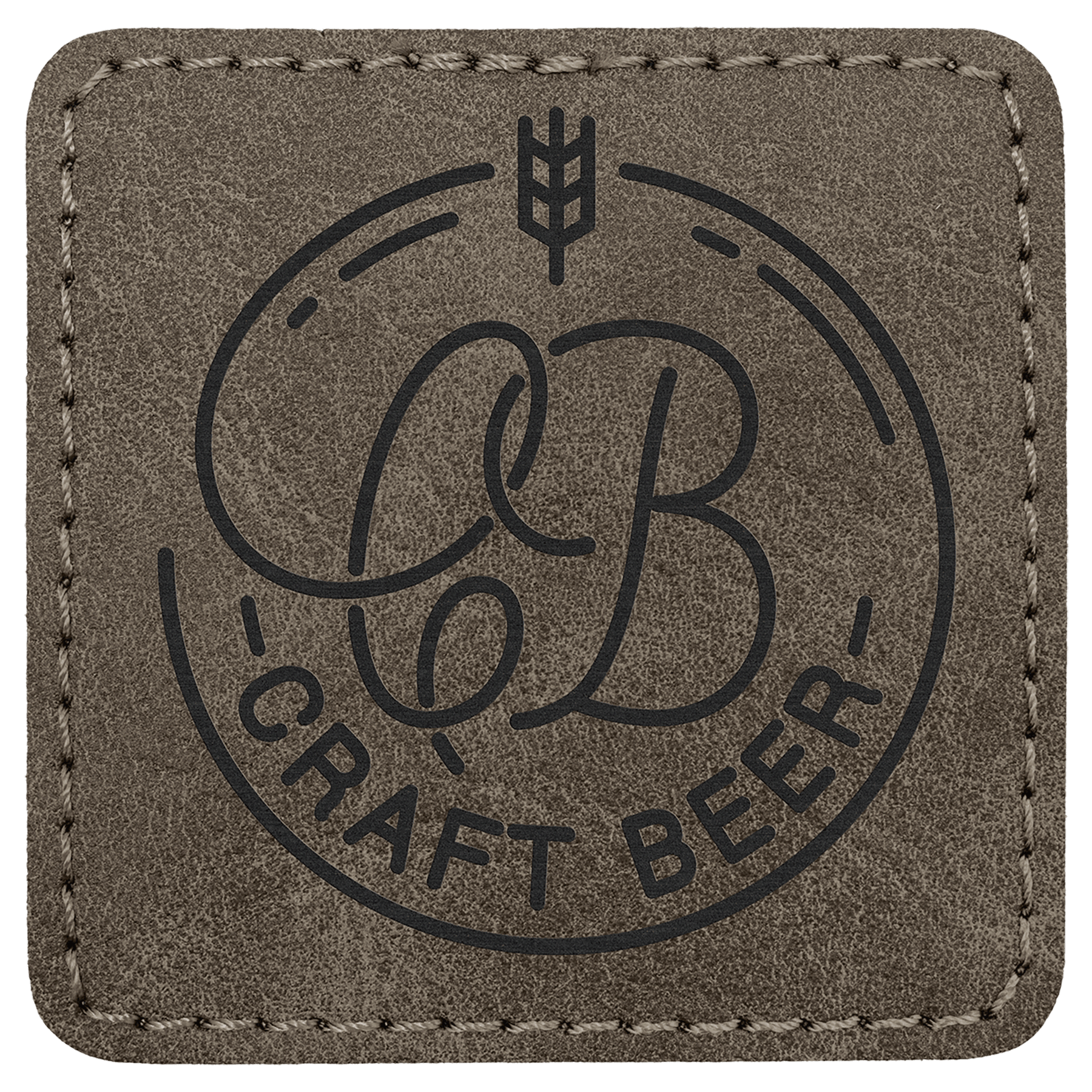 2 1/2" x 2 1/2" Dark Gray Premier Laserable Leatherette Square Patch with Kota Pro Adhesive - Creekside Collection