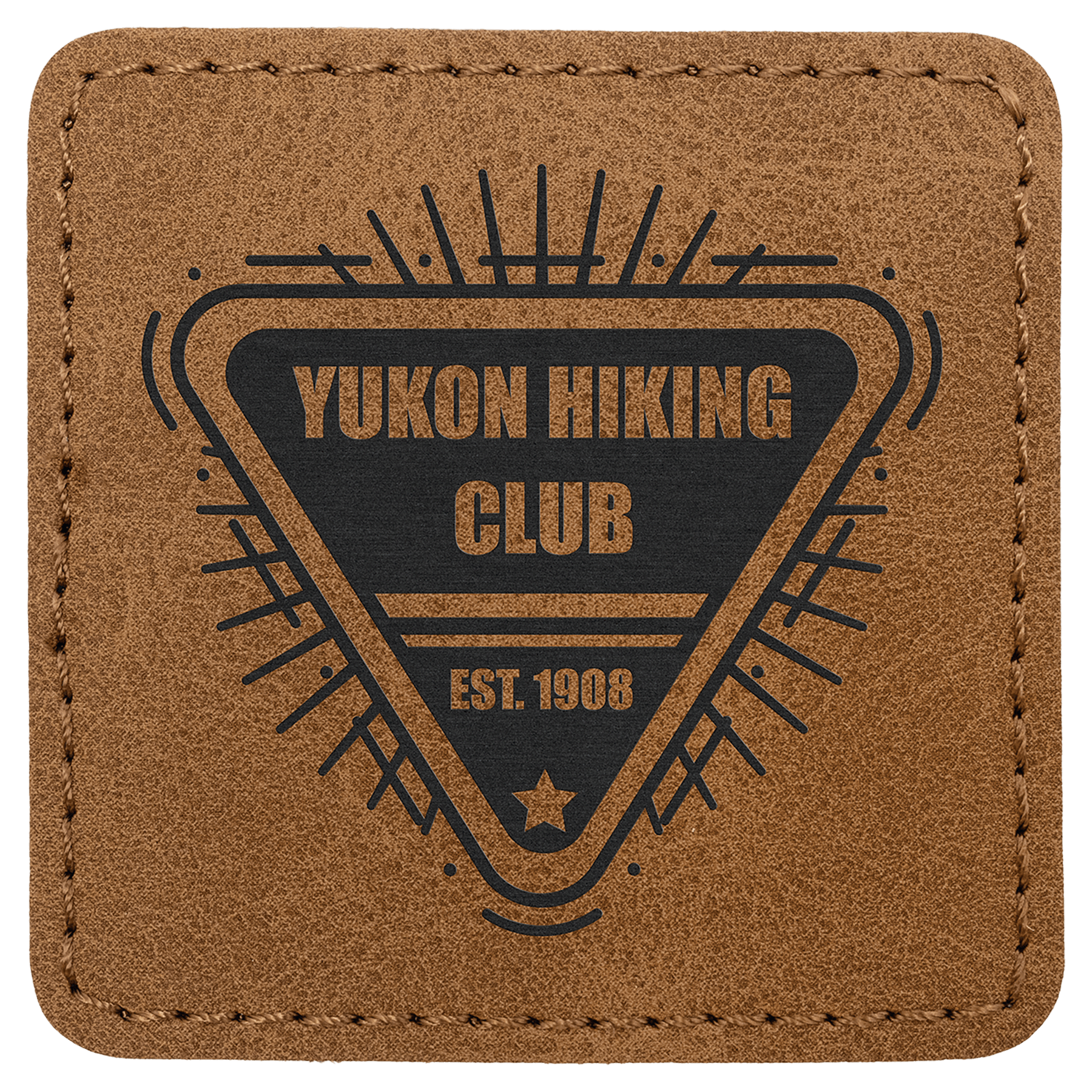 2 1/2" x 2 1/2" Medium Brown Premier Laserable Leatherette Square Patch with Kota Pro Adhesive - Creekside Collection