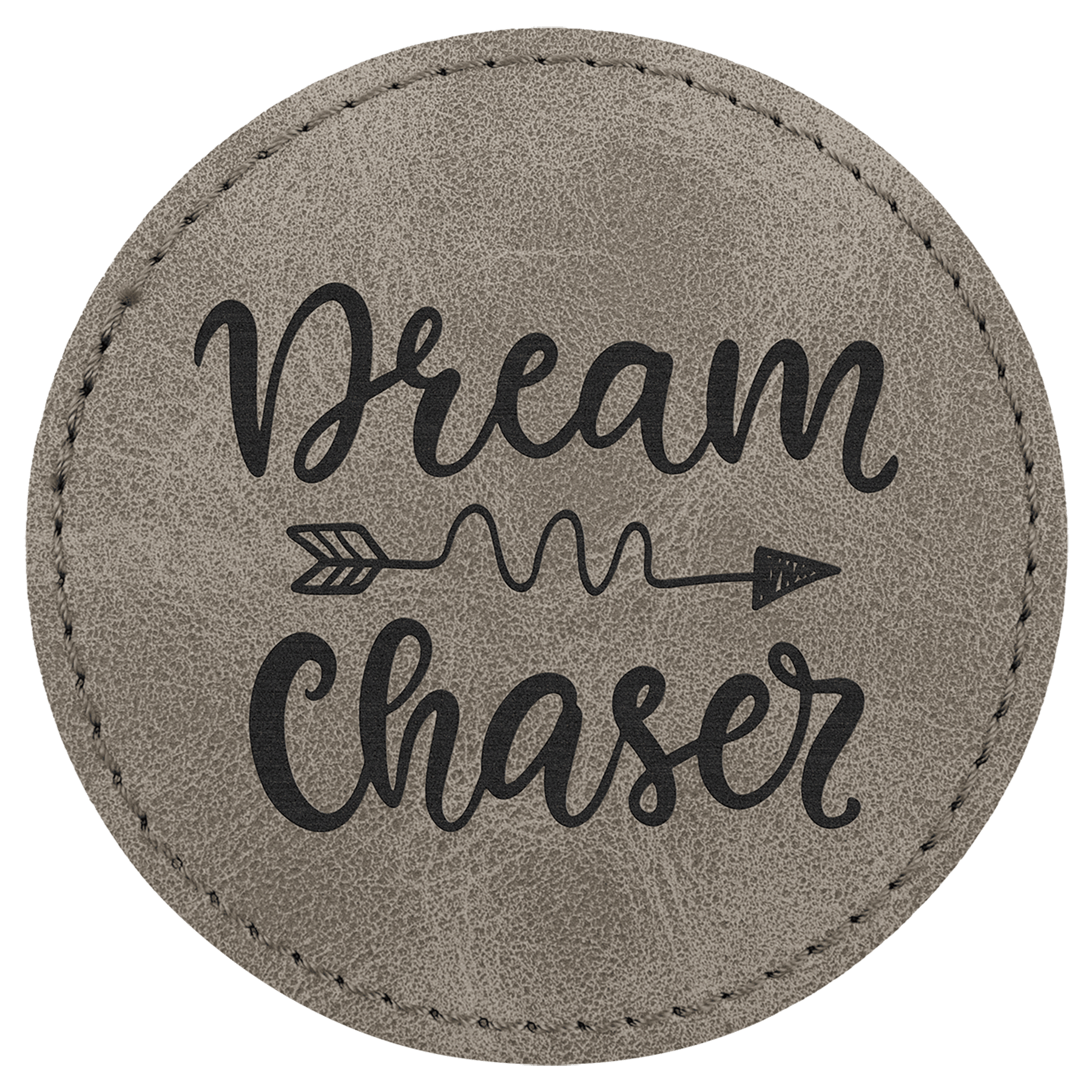 3" Gray Premier Laserable Leatherette Round Patch with Kota Pro Adhesive -  Creekside Collection