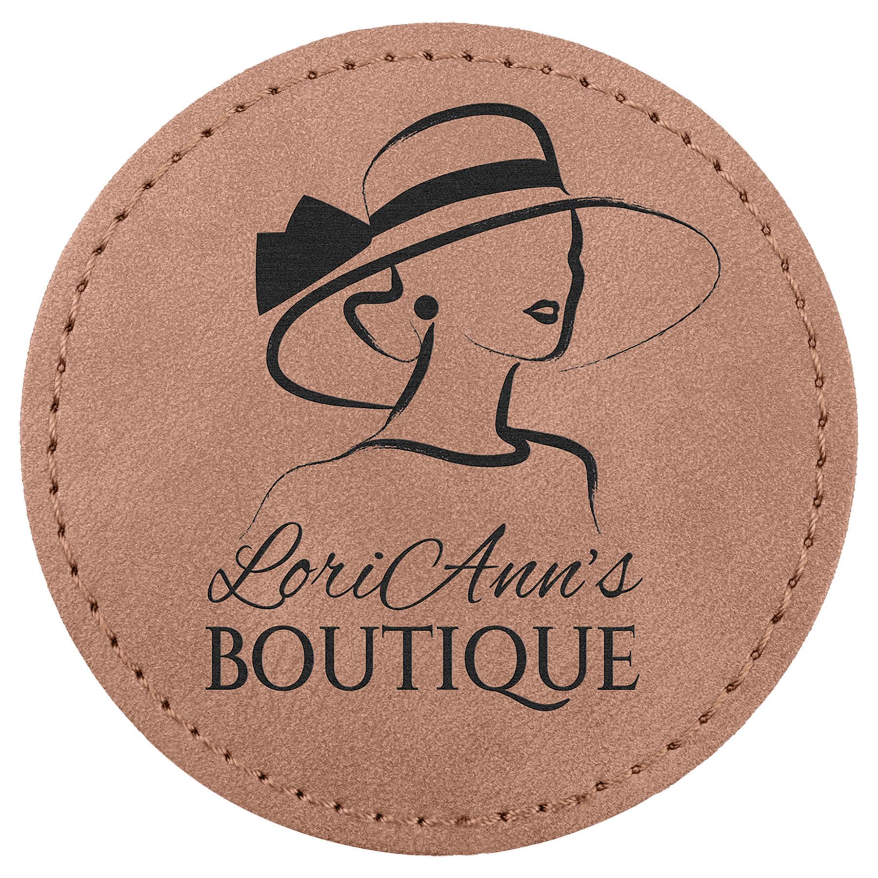 3" Blush Premier Laserable Leatherette Round Patch with Kota Pro Adhesive - Creekside Collection