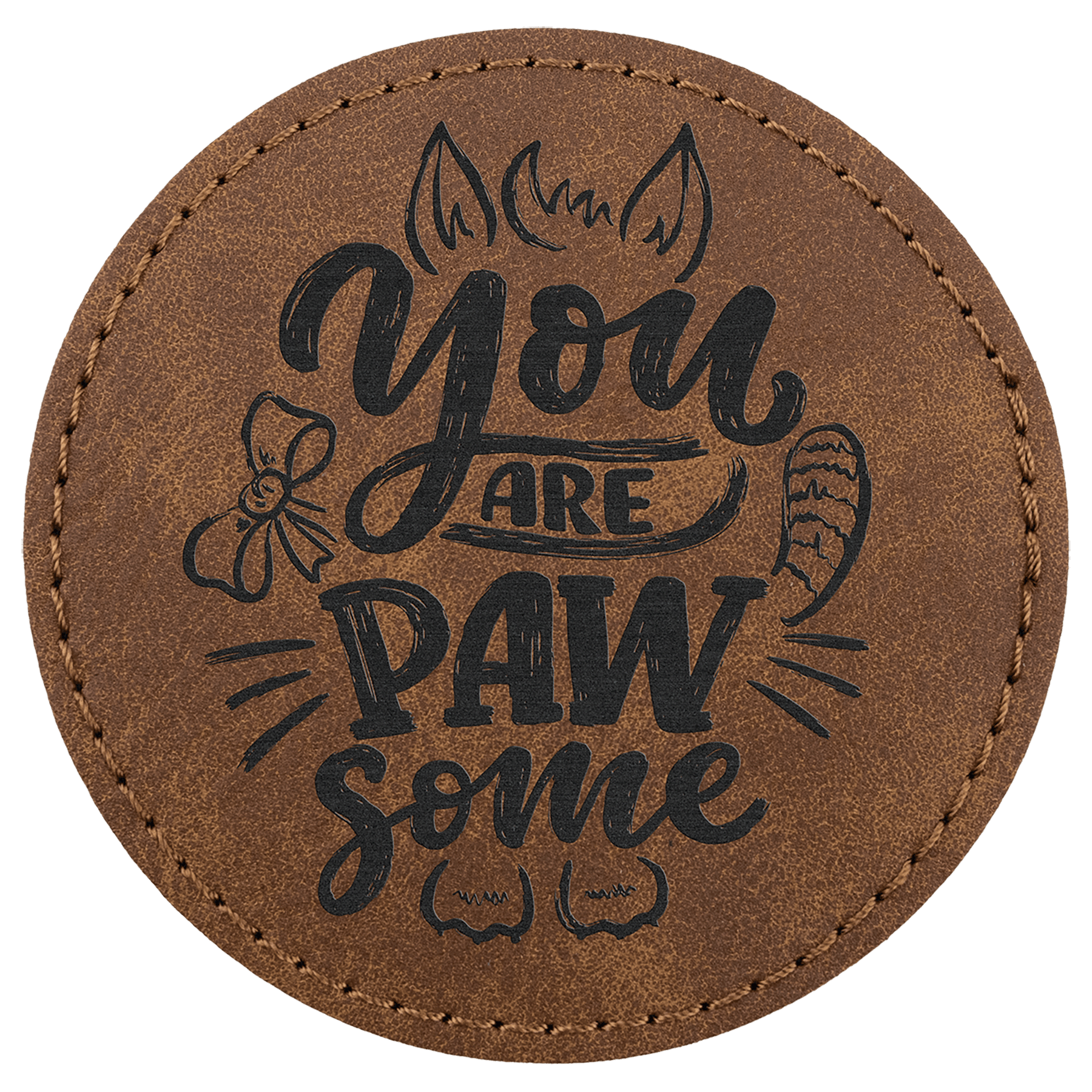 3" Dark Brown Premier Laserable Leatherette Round Patch with Kota Pro Adhesive - Creekside Collection