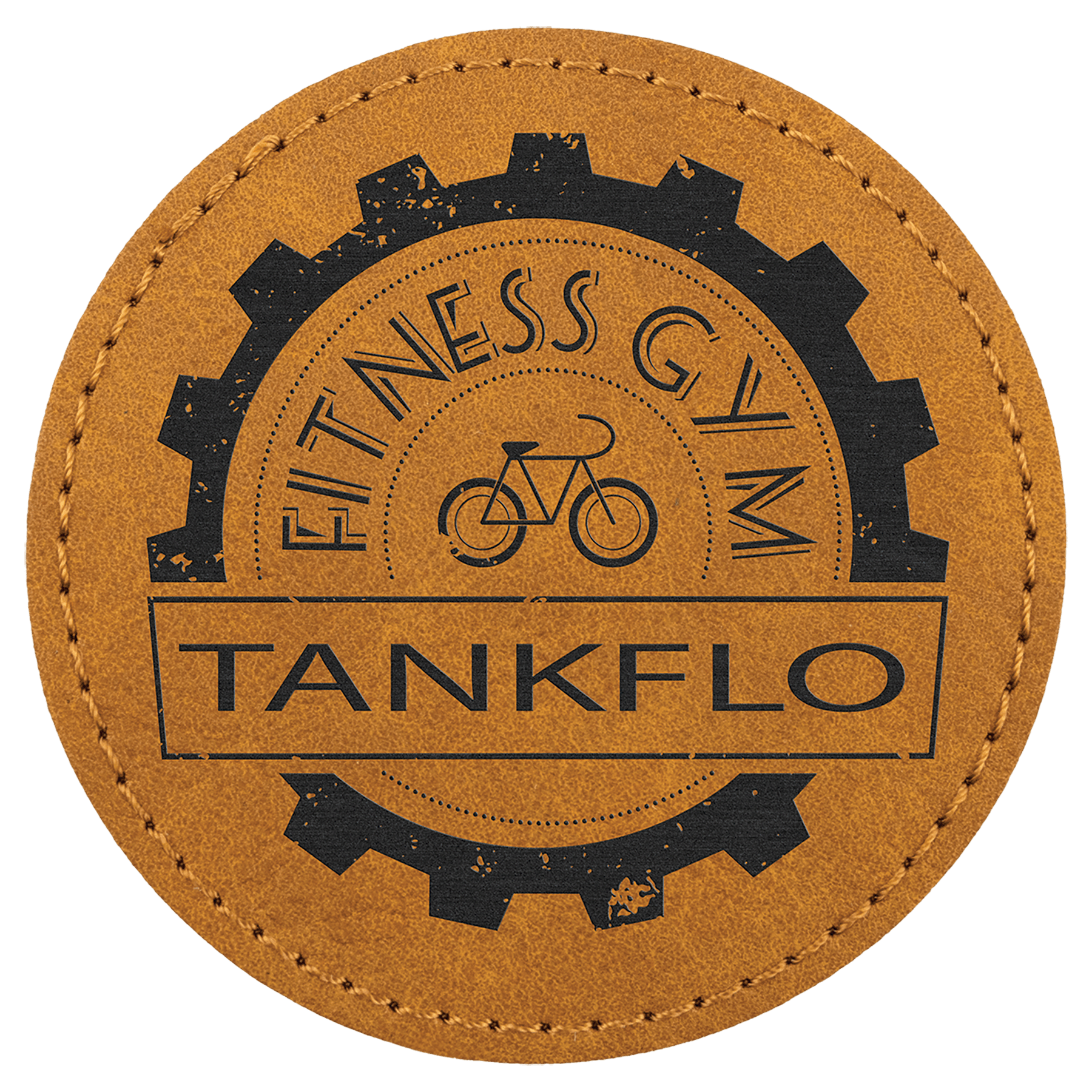 3" Light Brown Premier Laserable Leatherette Round Patch with Kota Pro Adhesive - Creekside Collection