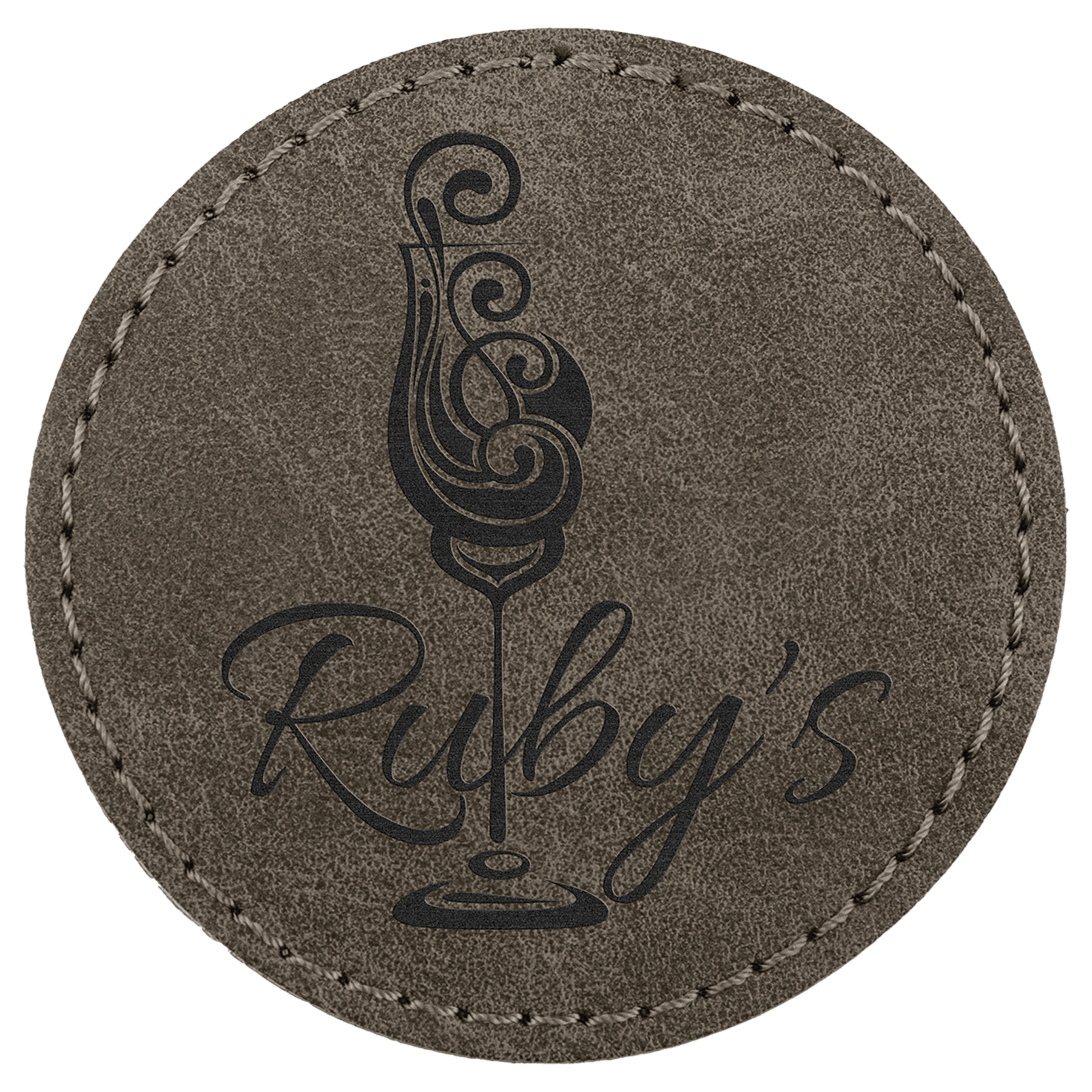 2 1/2" Dark Gray Patch Premier Laserable Leatherette Round Patch with Kota Pro Adhesive - Creekside Collection