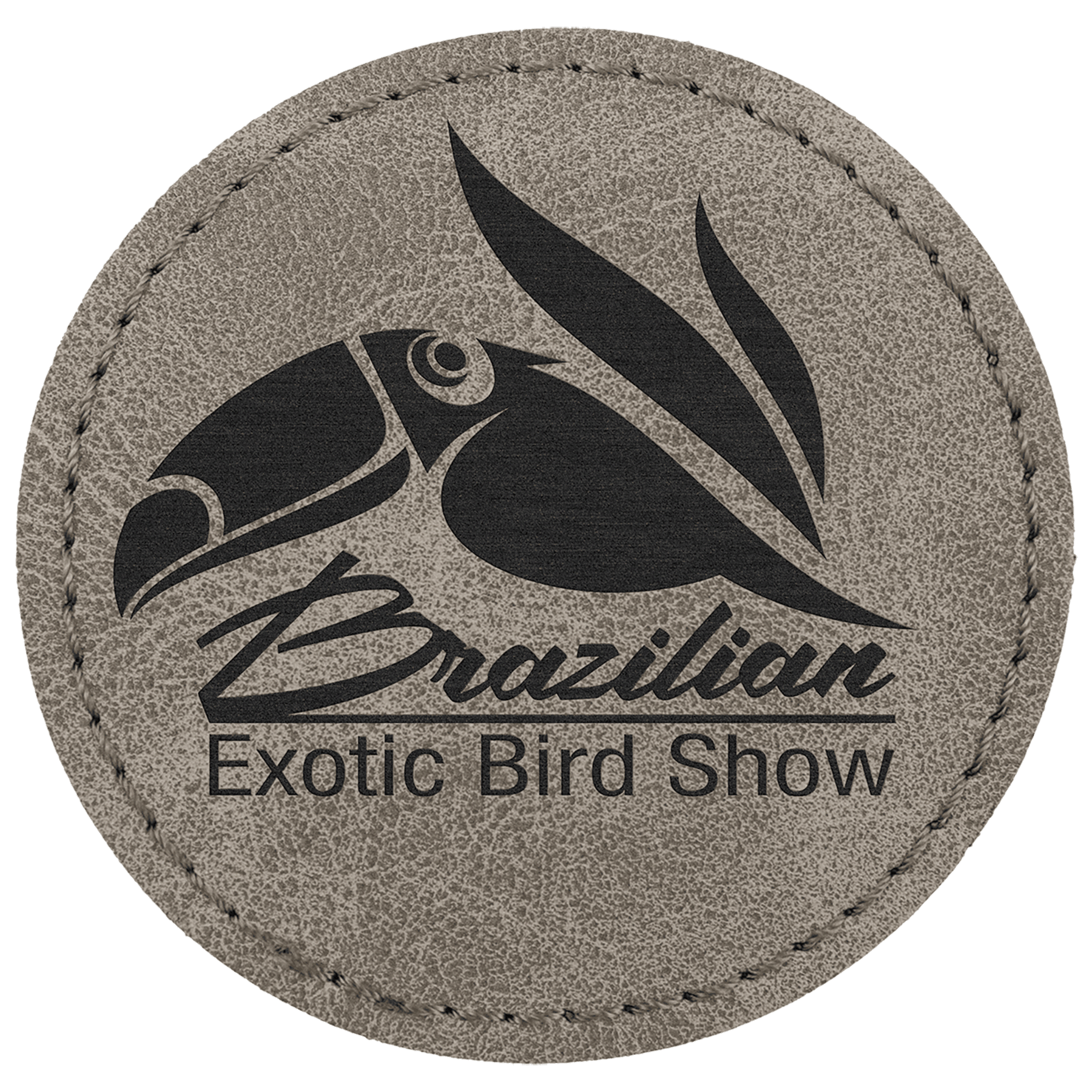 2 1/2" Gray Premier Laserable Leatherette Round Patch with Kota Pro Adhesive - Creekside Collection