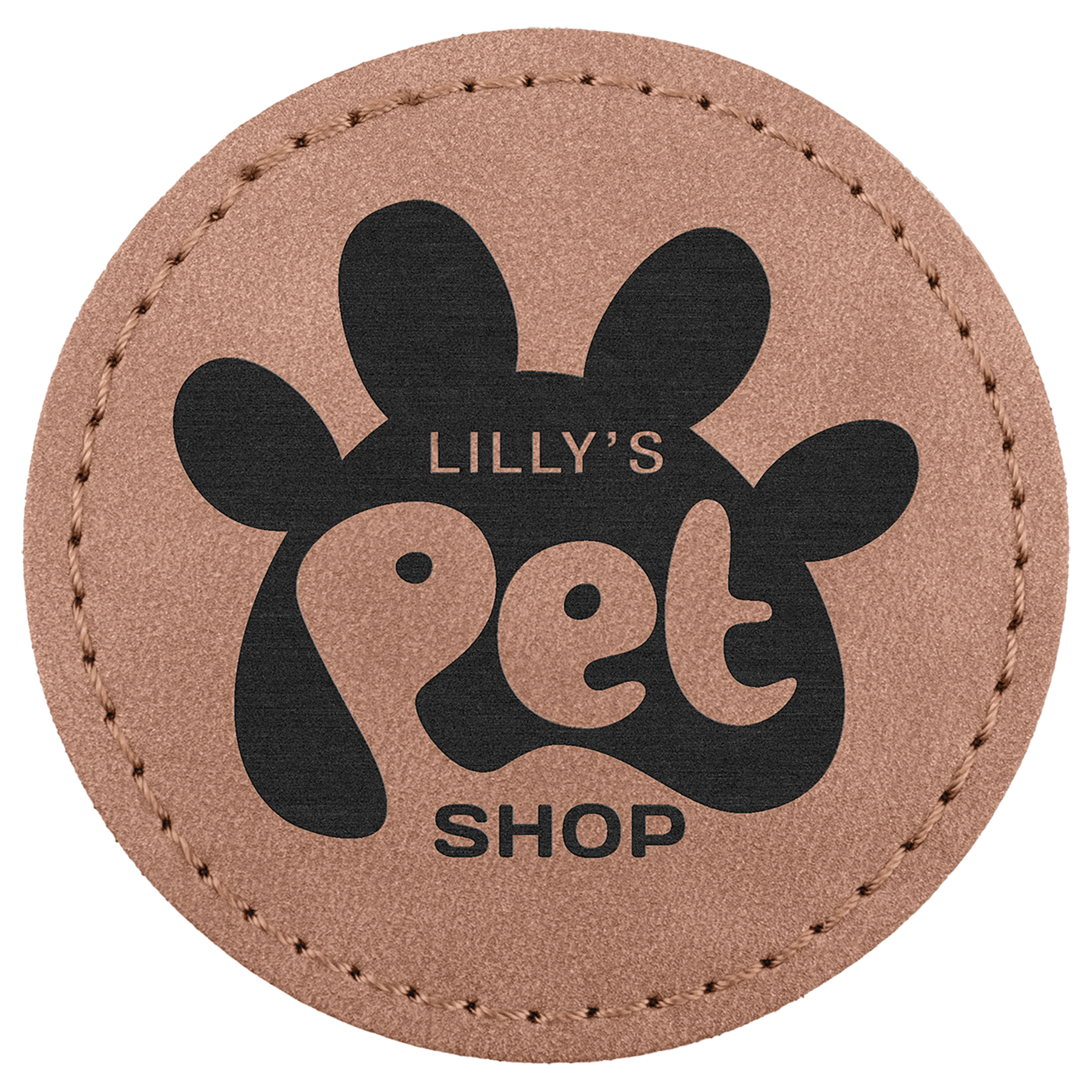 2 1/2" Blush Premier Laserable Leatherette Round Patch with Kota Pro Adhesive - Creekside Collection