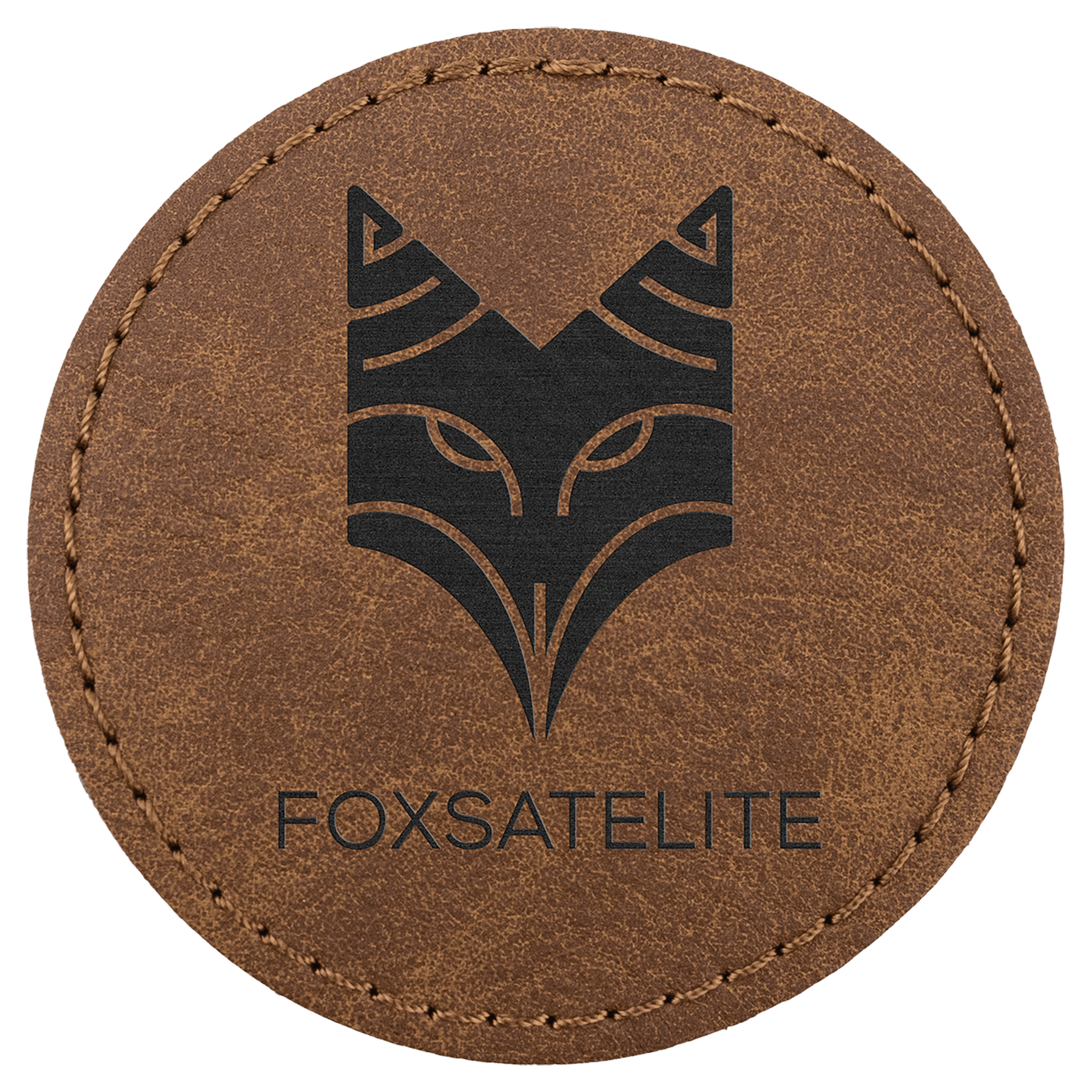 2 1/2" Dark Brown Premier Laserable Leatherette Round Patch with Kota Pro Adhesive - Creekside Collection