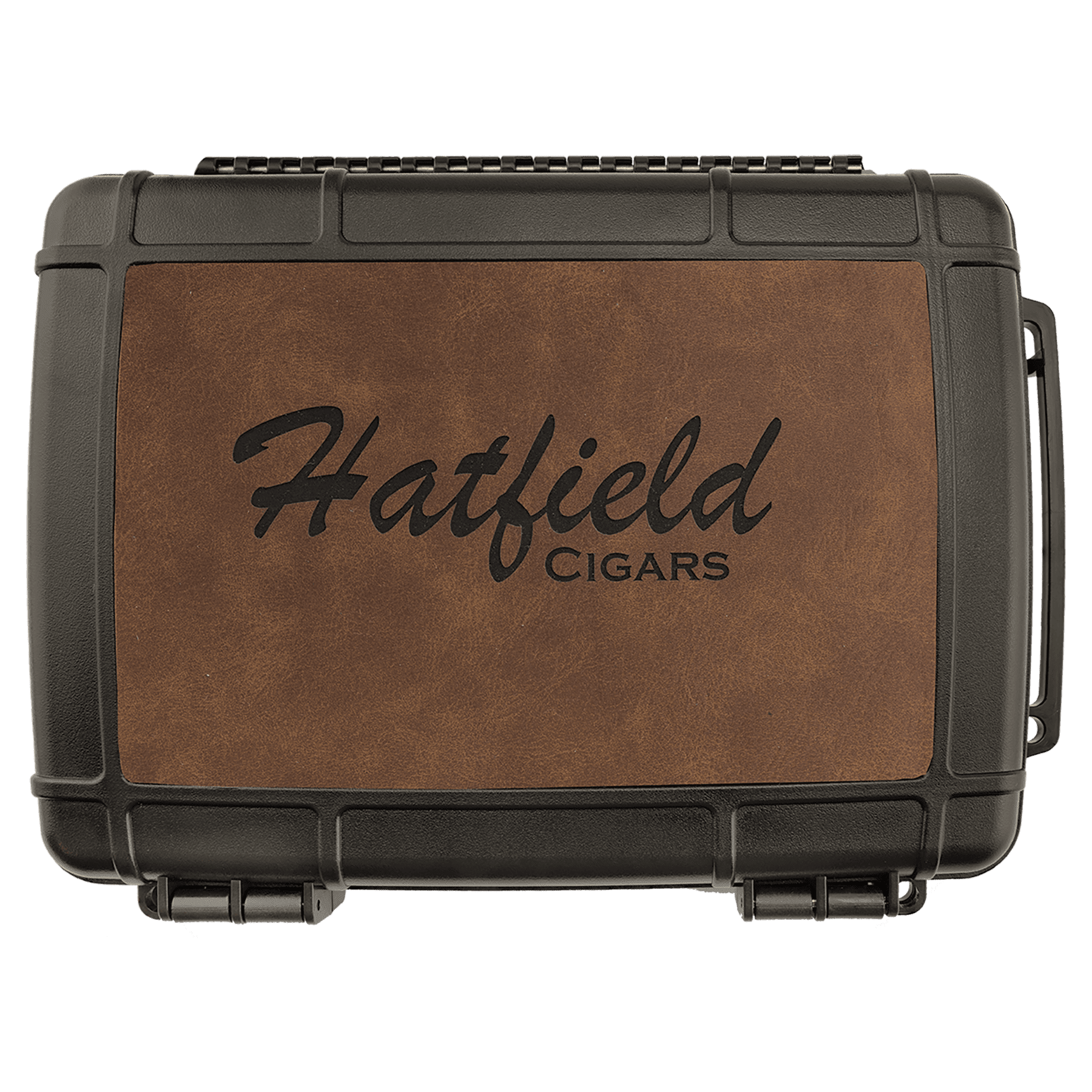 Travel Cigar Case - Laserable Leatherette, Creekside Collection, Dark Brown