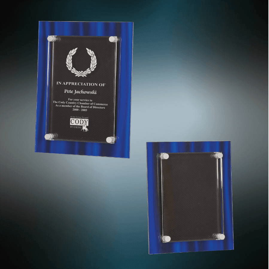 Blue Velvet Floating Acrylic Plaque Sample Set