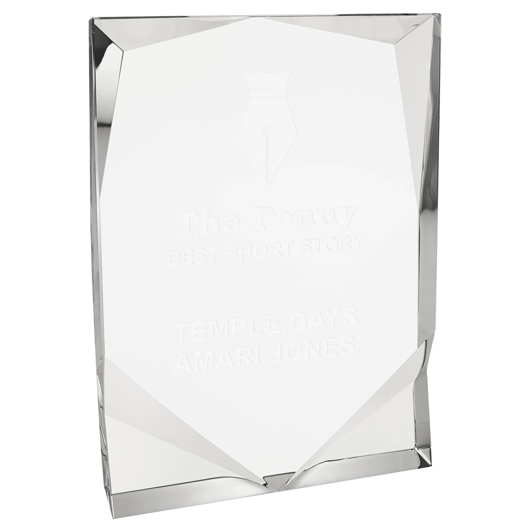 6" x 8 1/2" Crystal Rectangle with Two Front Bevels