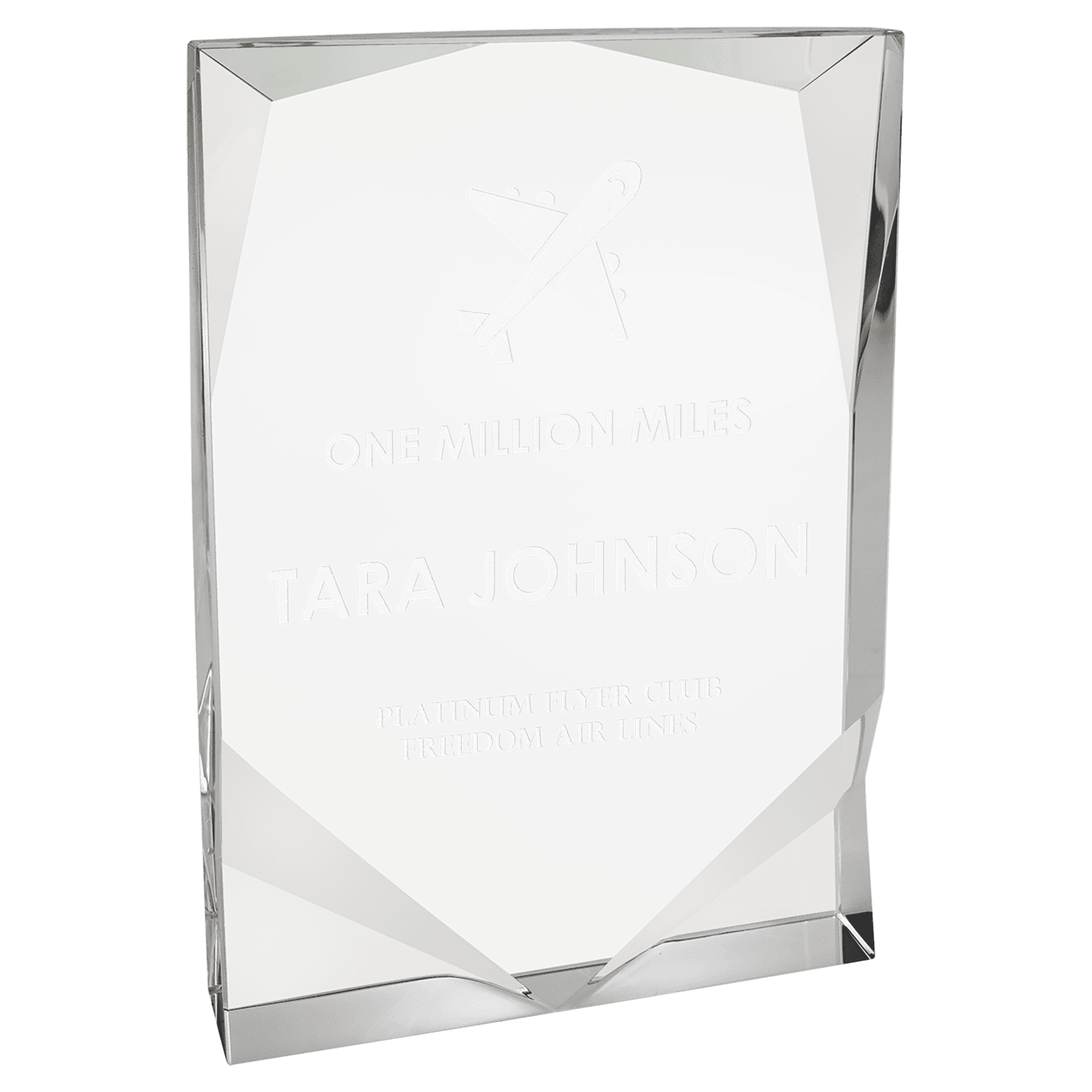 5 1/4" x 7 1/2" Crystal Rectangle with Two Front Bevels