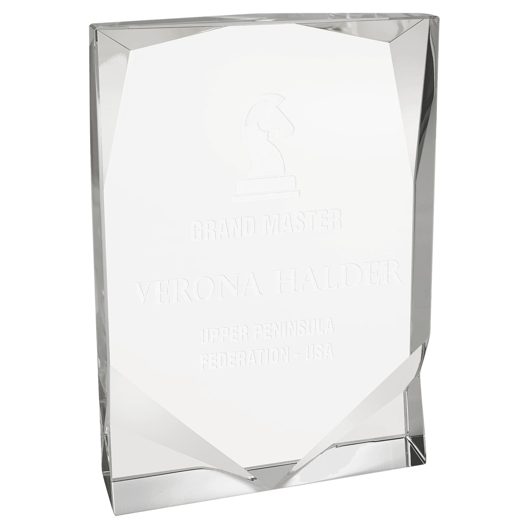 4 1/2" x 6 1/2" Crystal Rectangle with Two Front Bevels